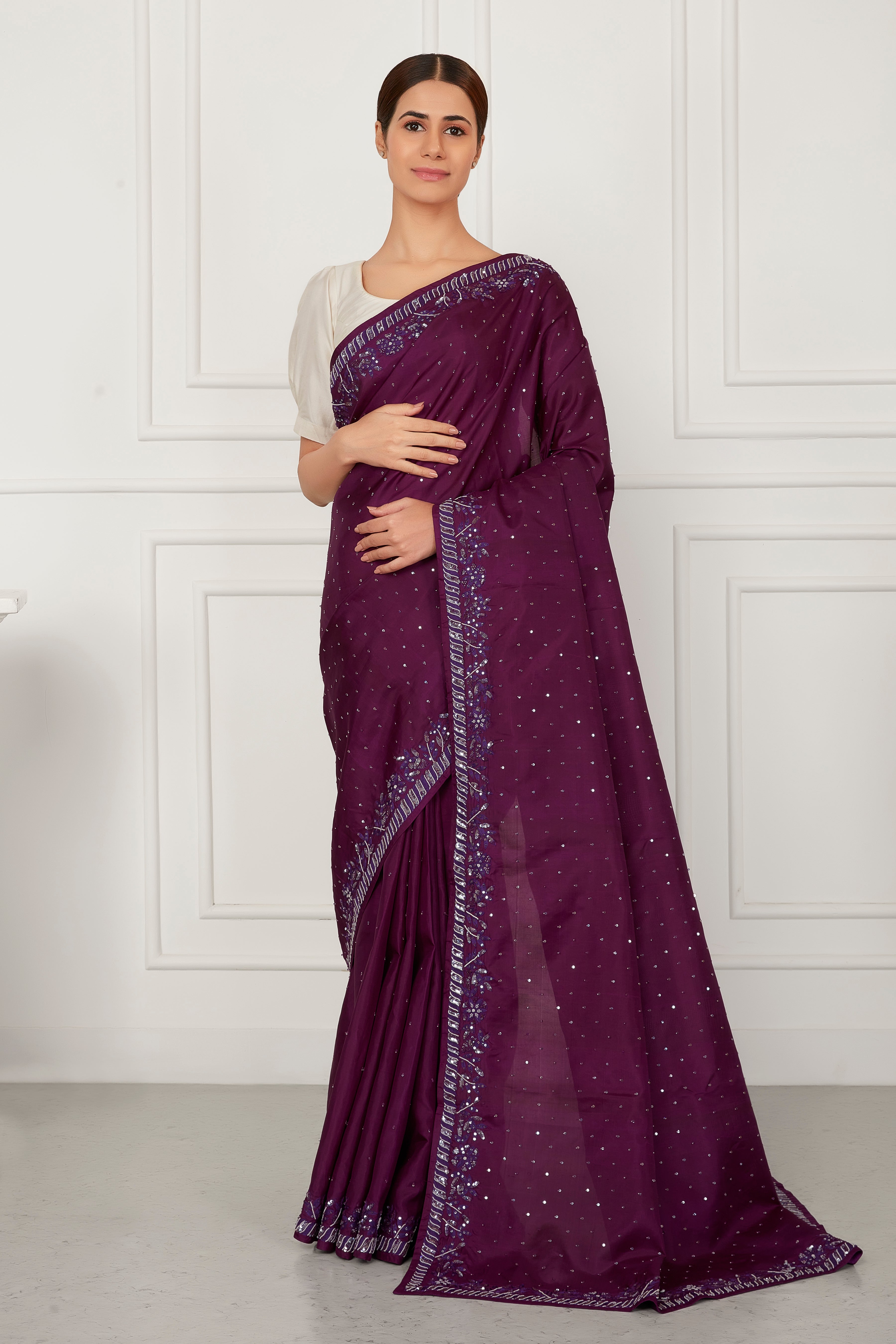 Amethyst Kanjeevaram Handcrafted Grace