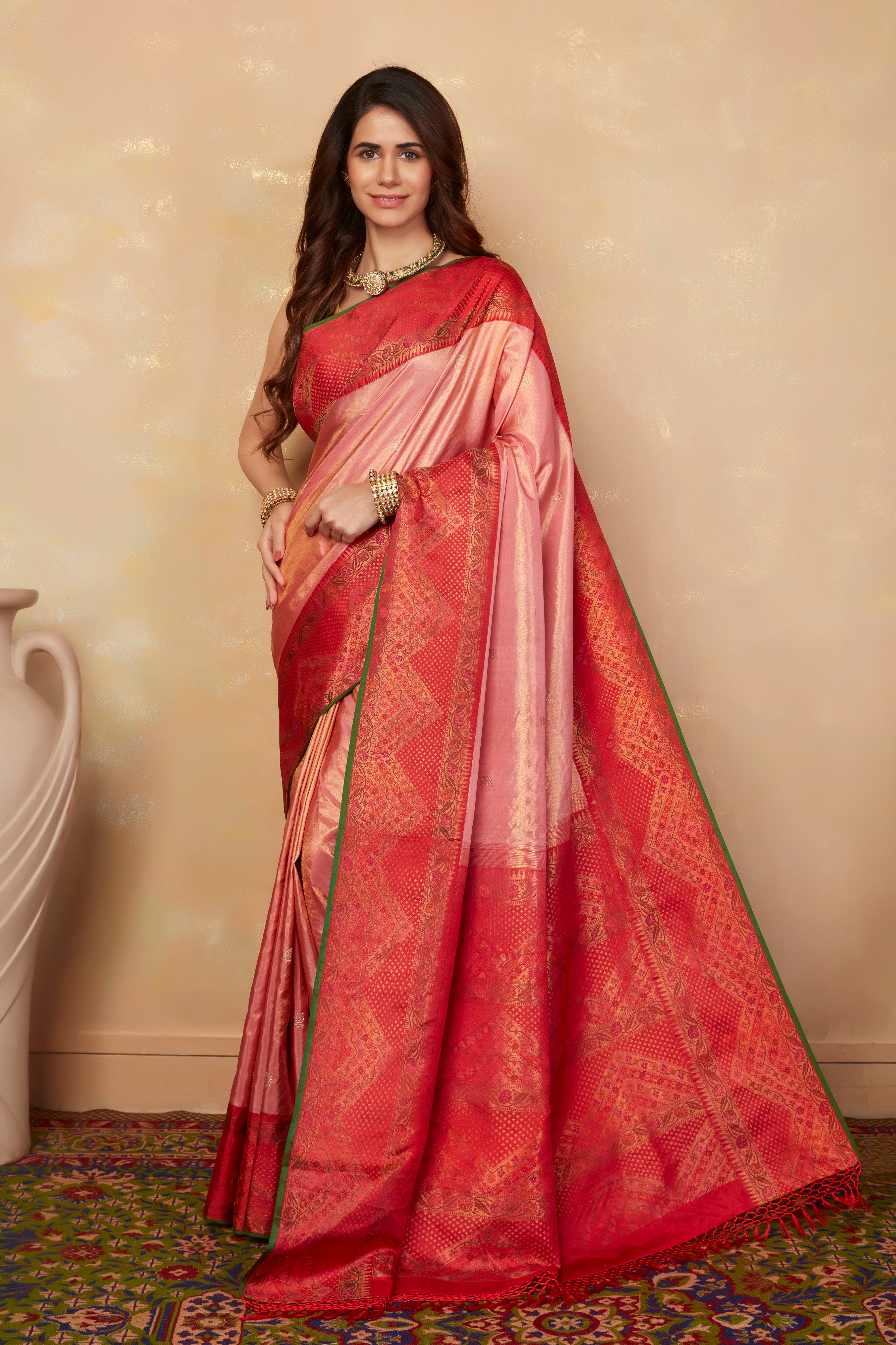 Rose Blush & Vermilion Red