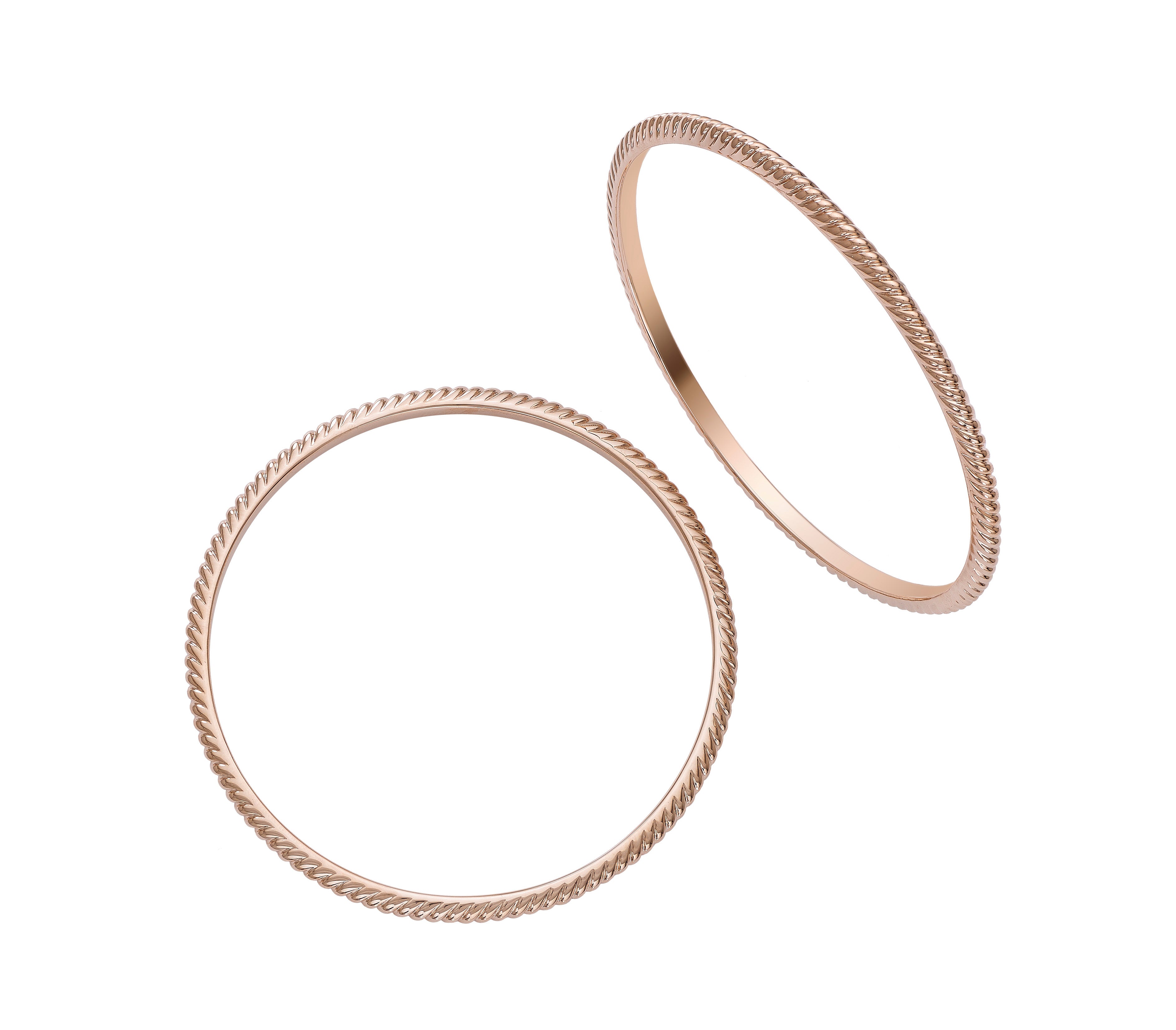 18k Tempered Bangle Bracelet - Rose Gold