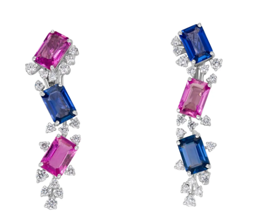 Pink & Blue Tourmaline Earrings