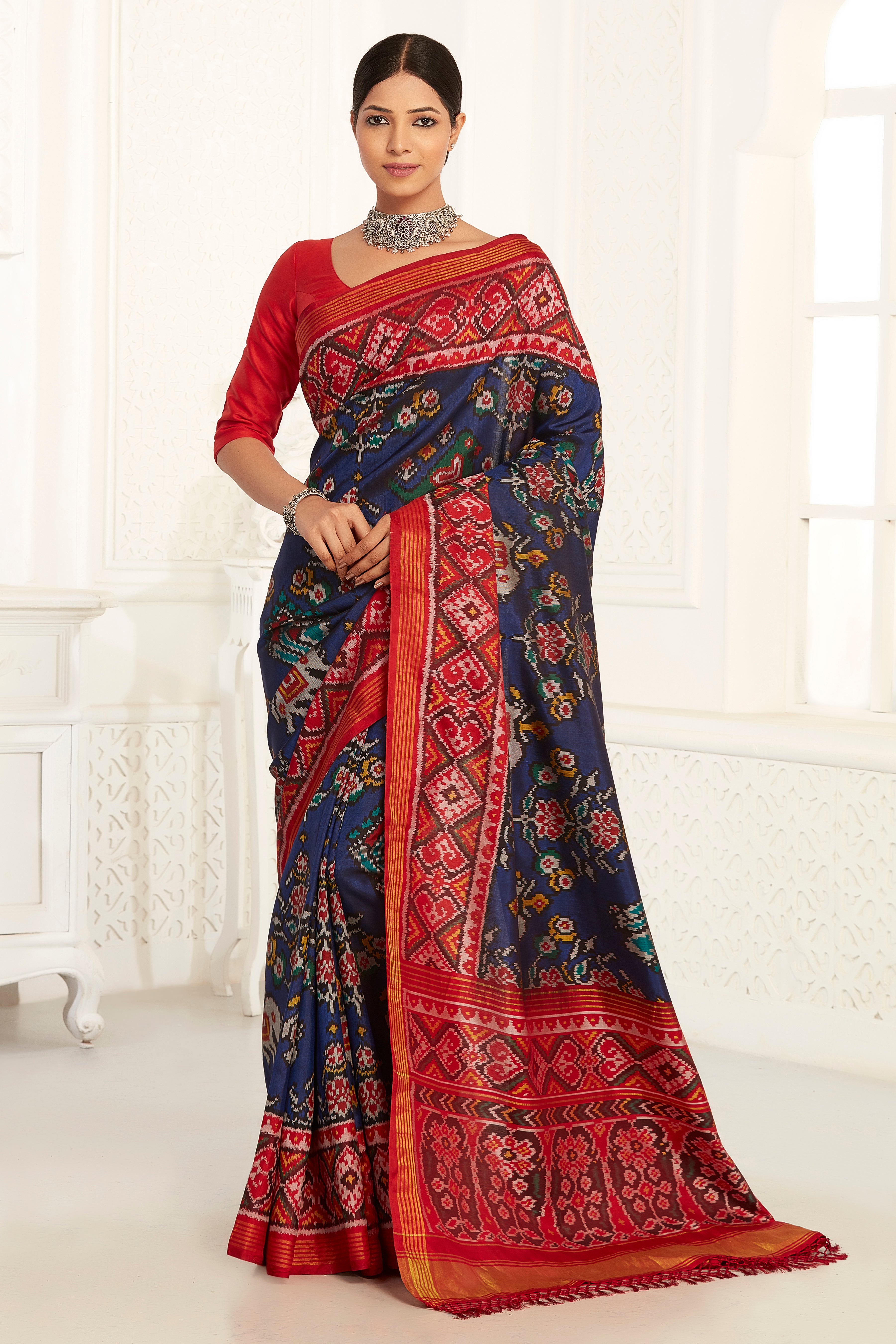 Chic Blue Patola Saree