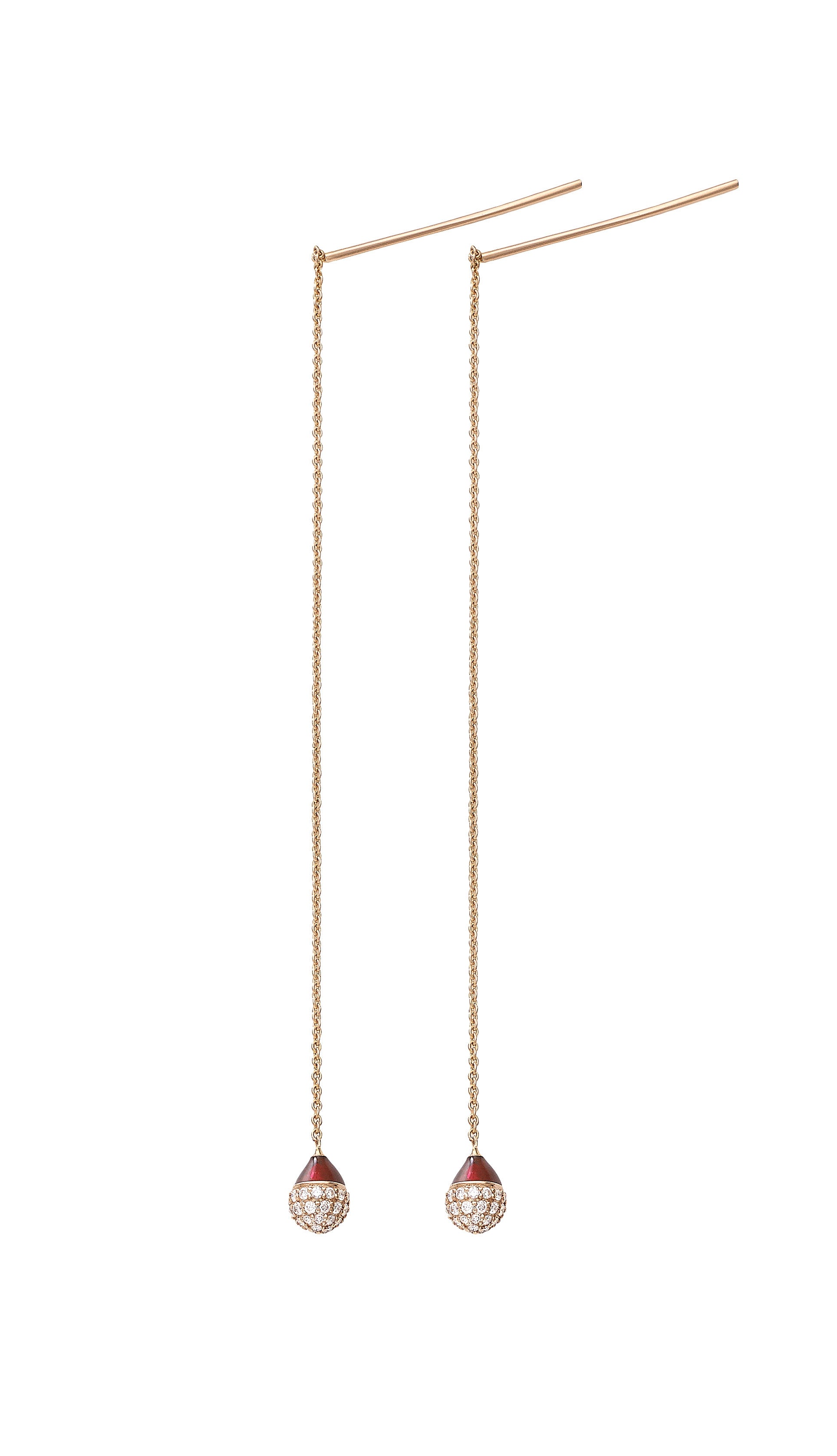 Drops of Enamel Hanging Earrings - Rose Gold/Brown