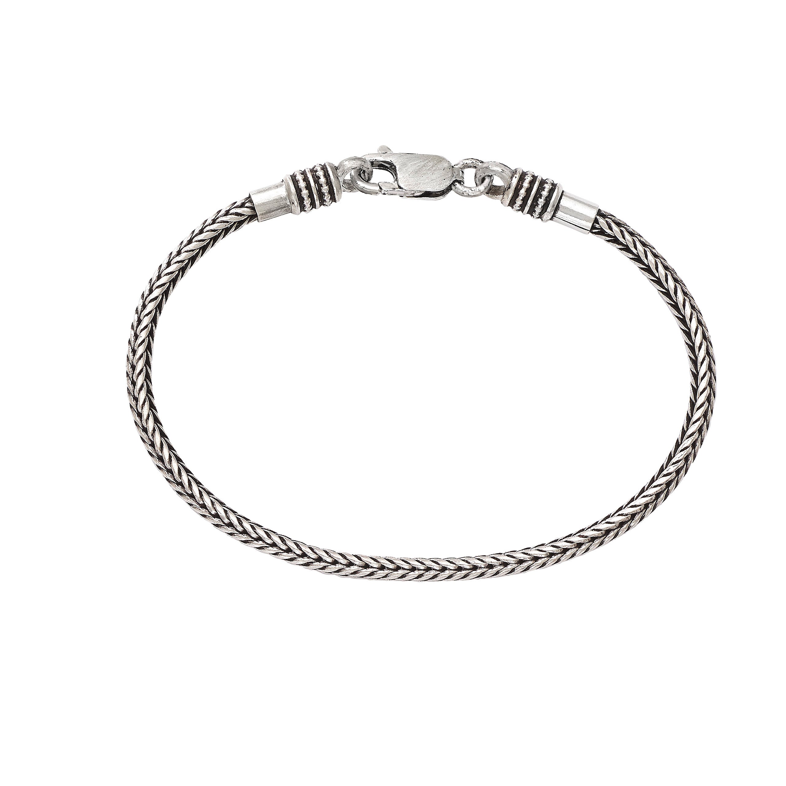 Thin Silver Foxtail Chain Bracelet