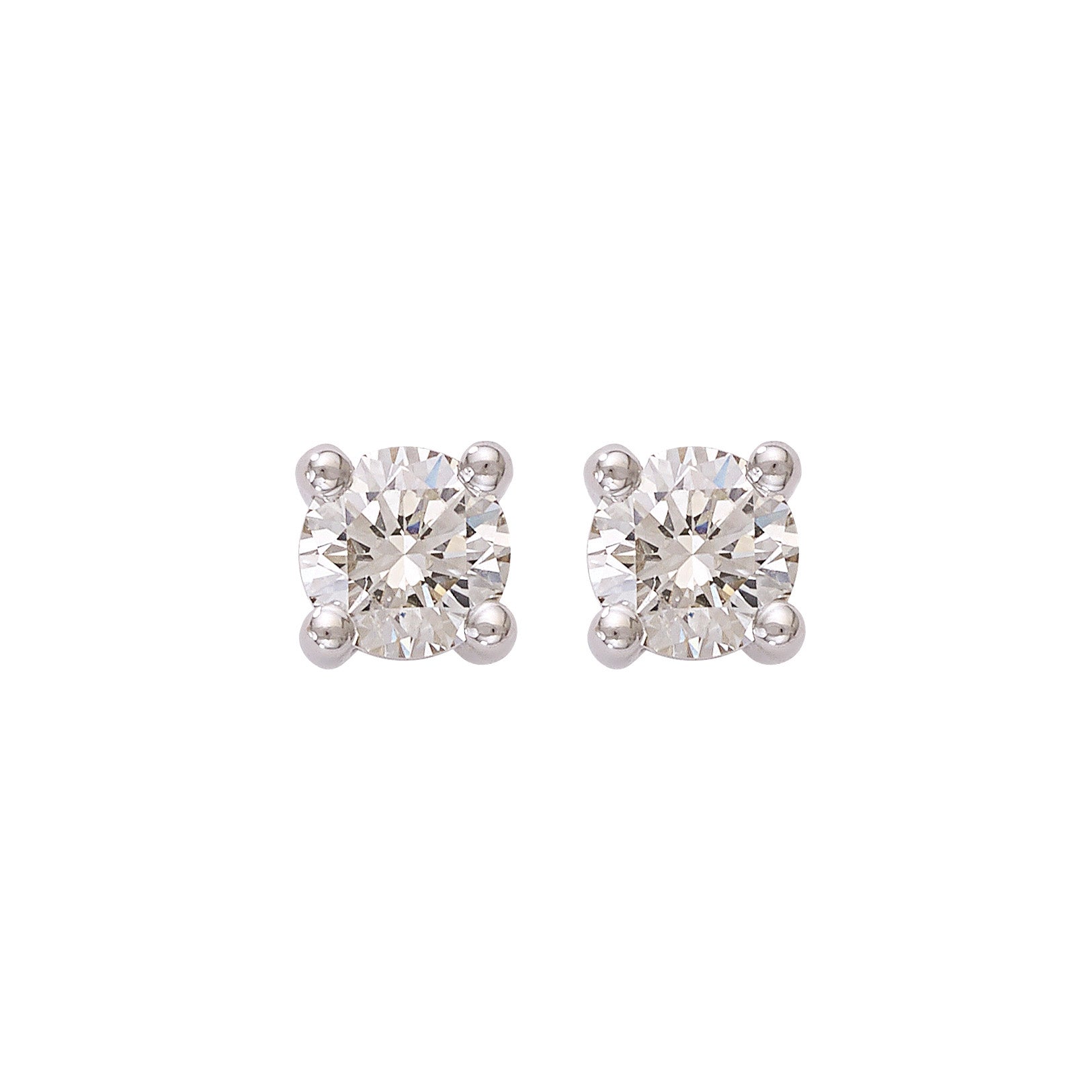 Round-Cut Baby Earrings - White Gold Devam