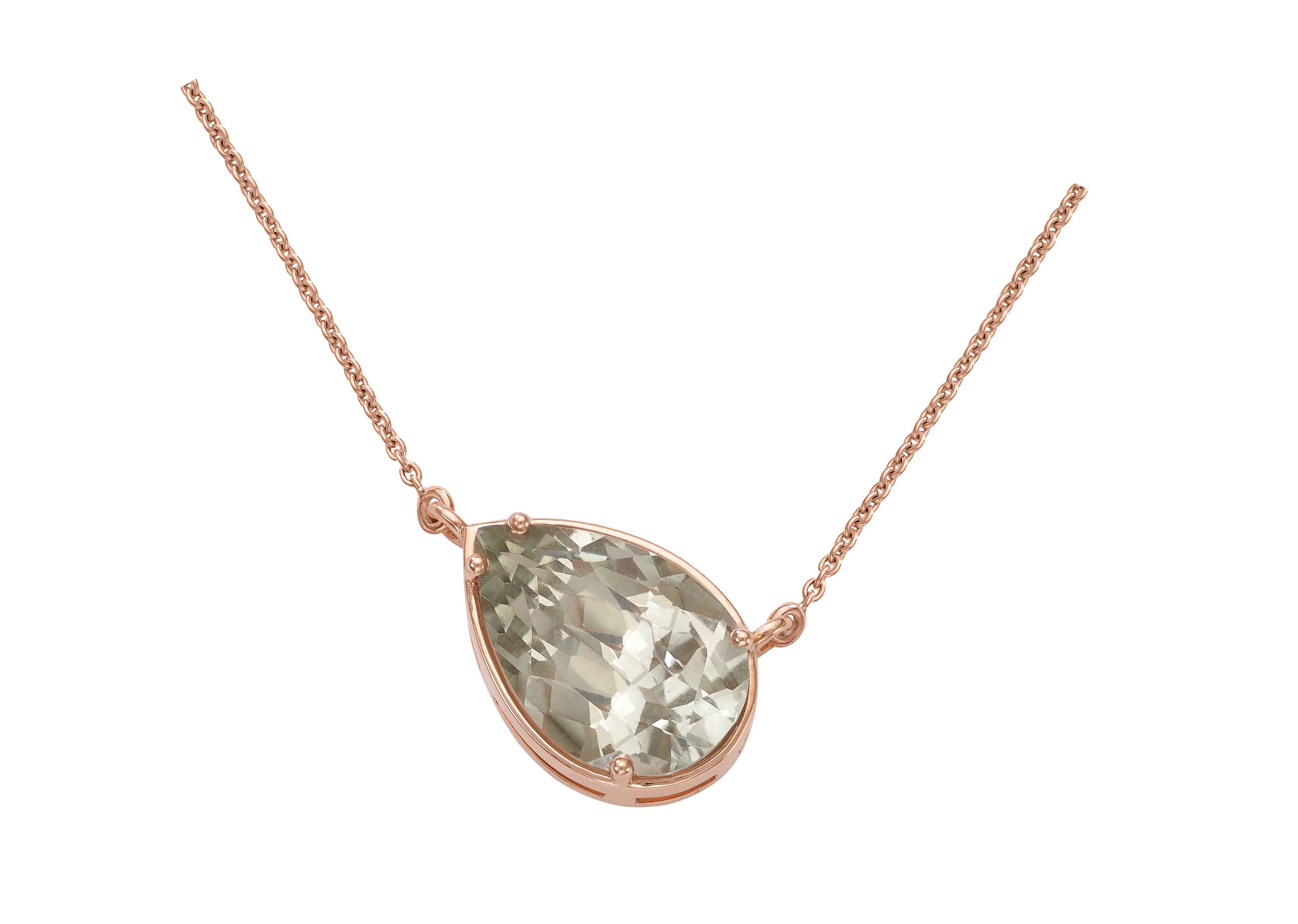 Green Amethyst Pear Cut Candy Necklace Devam