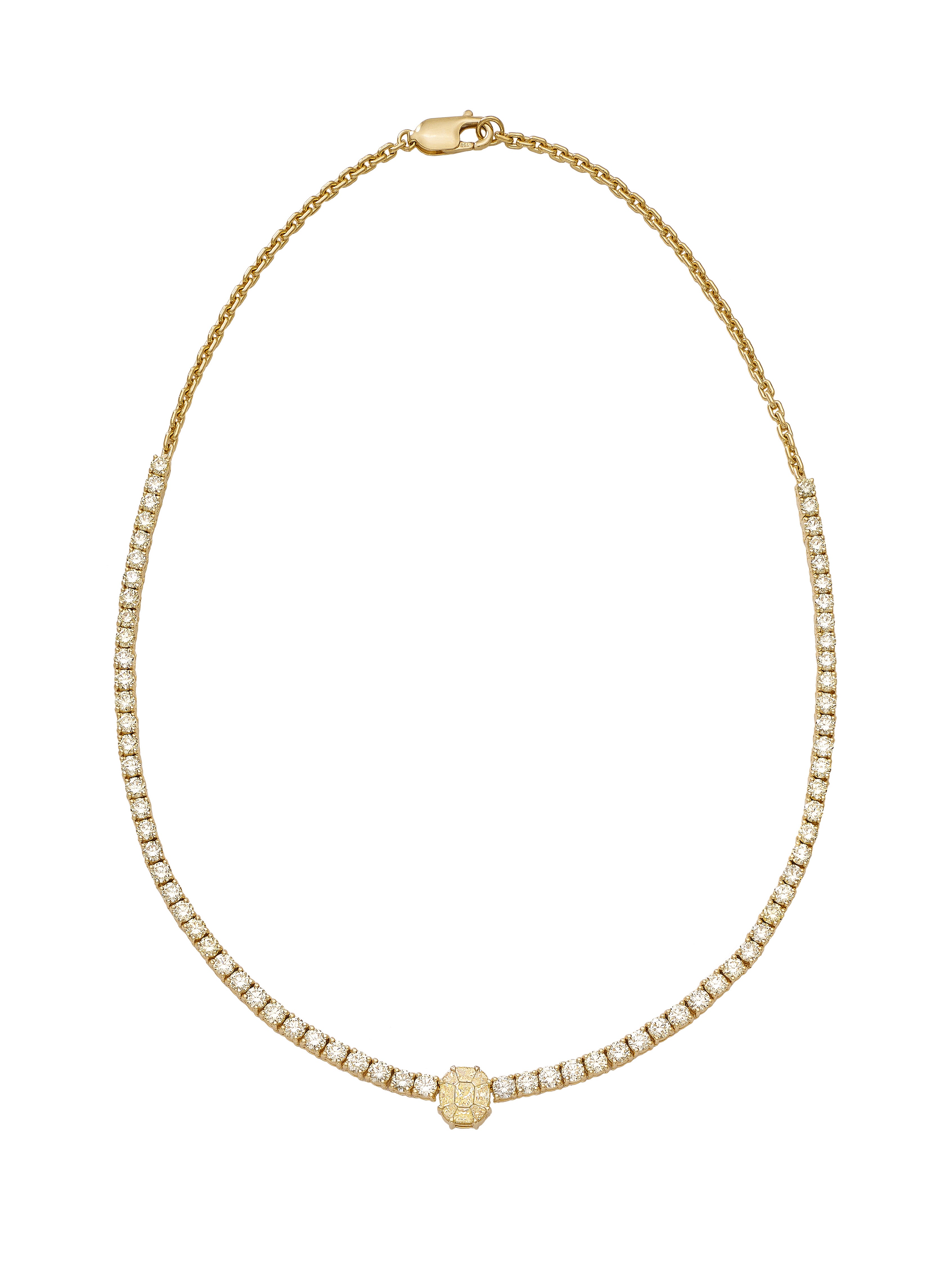 Yellow Pie-cut Diamond Tennis Chain Devam