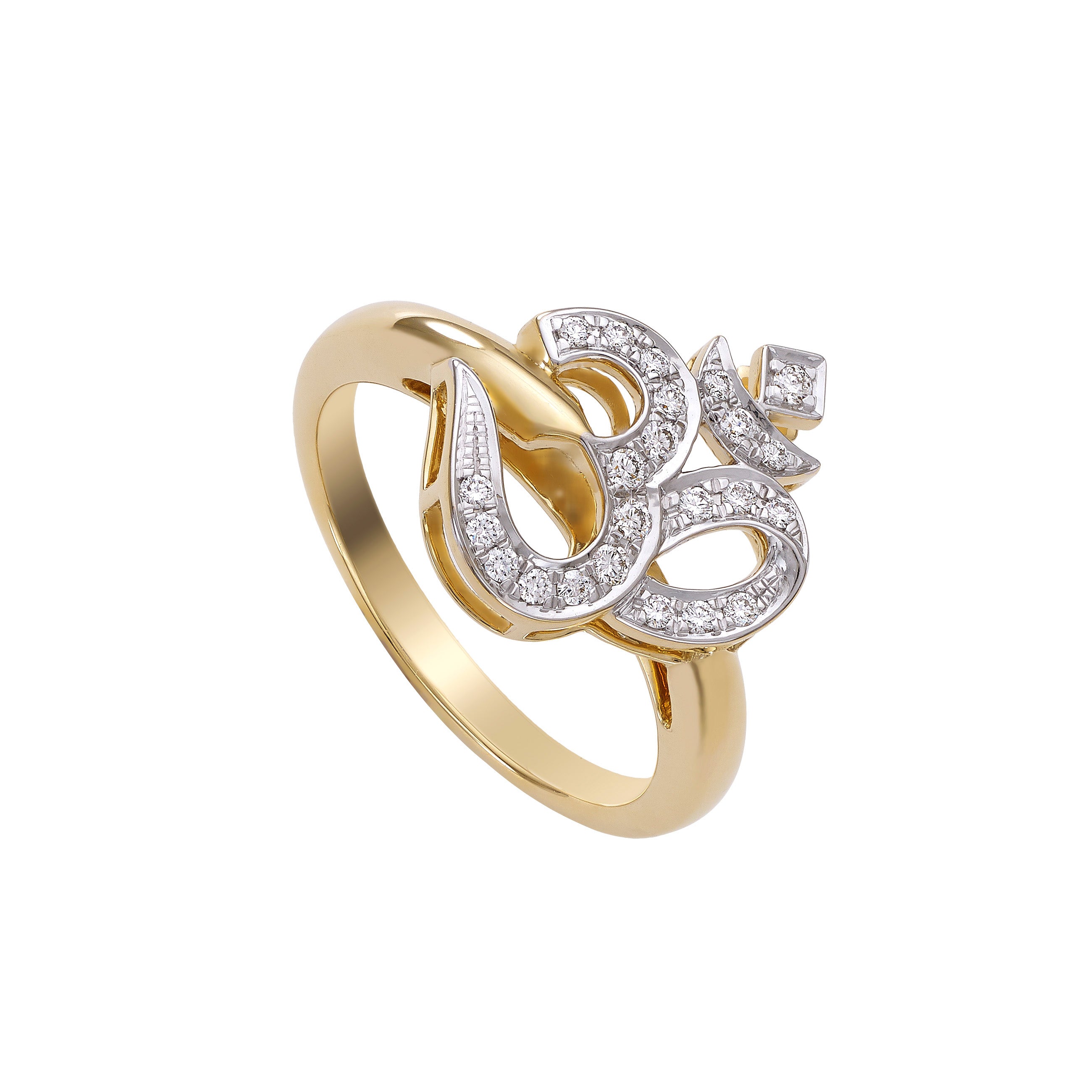 18K Yellow Gold Om Ring White Gold Icon