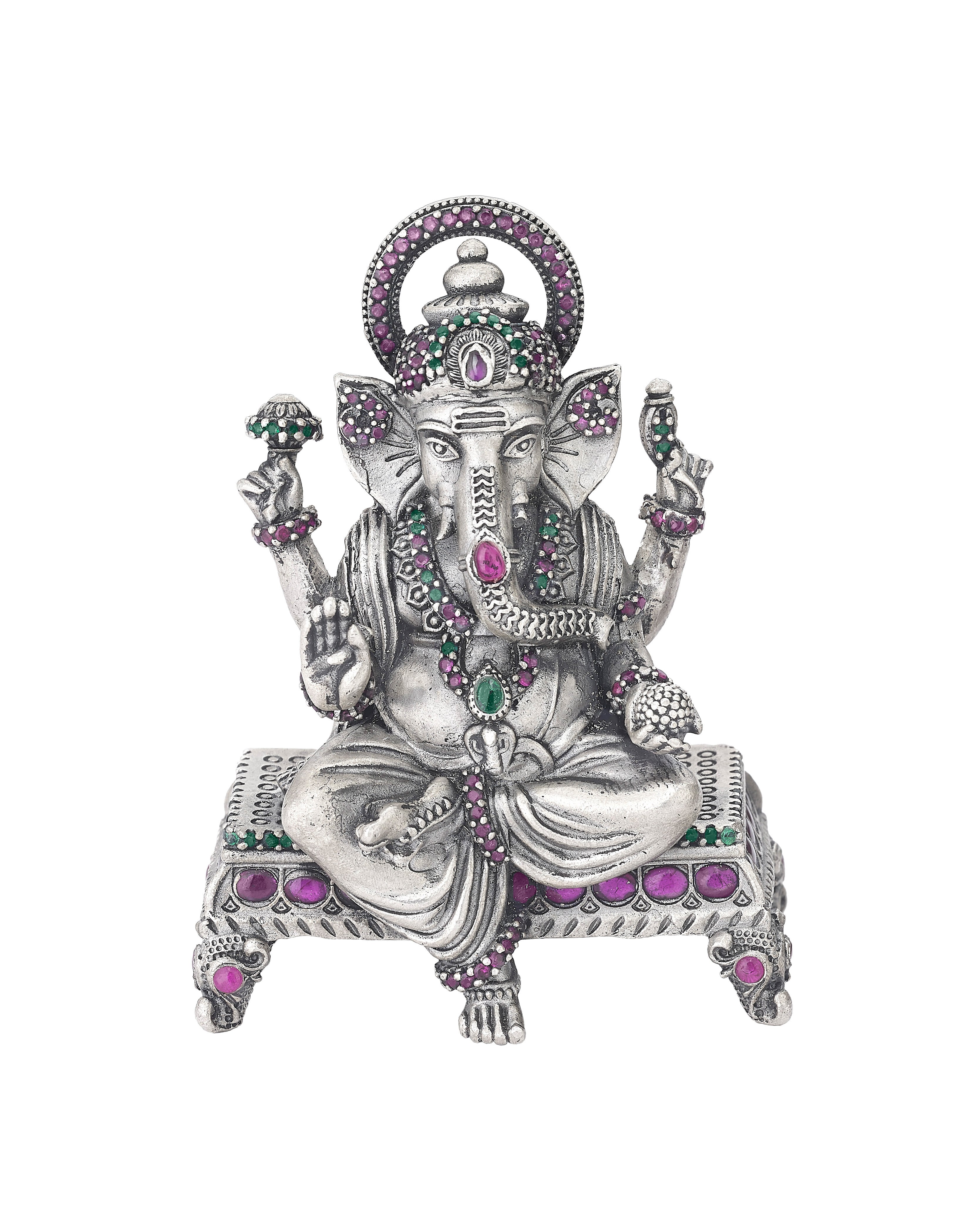 Handcrafted Sterling Silver Lord Ganesha Statue