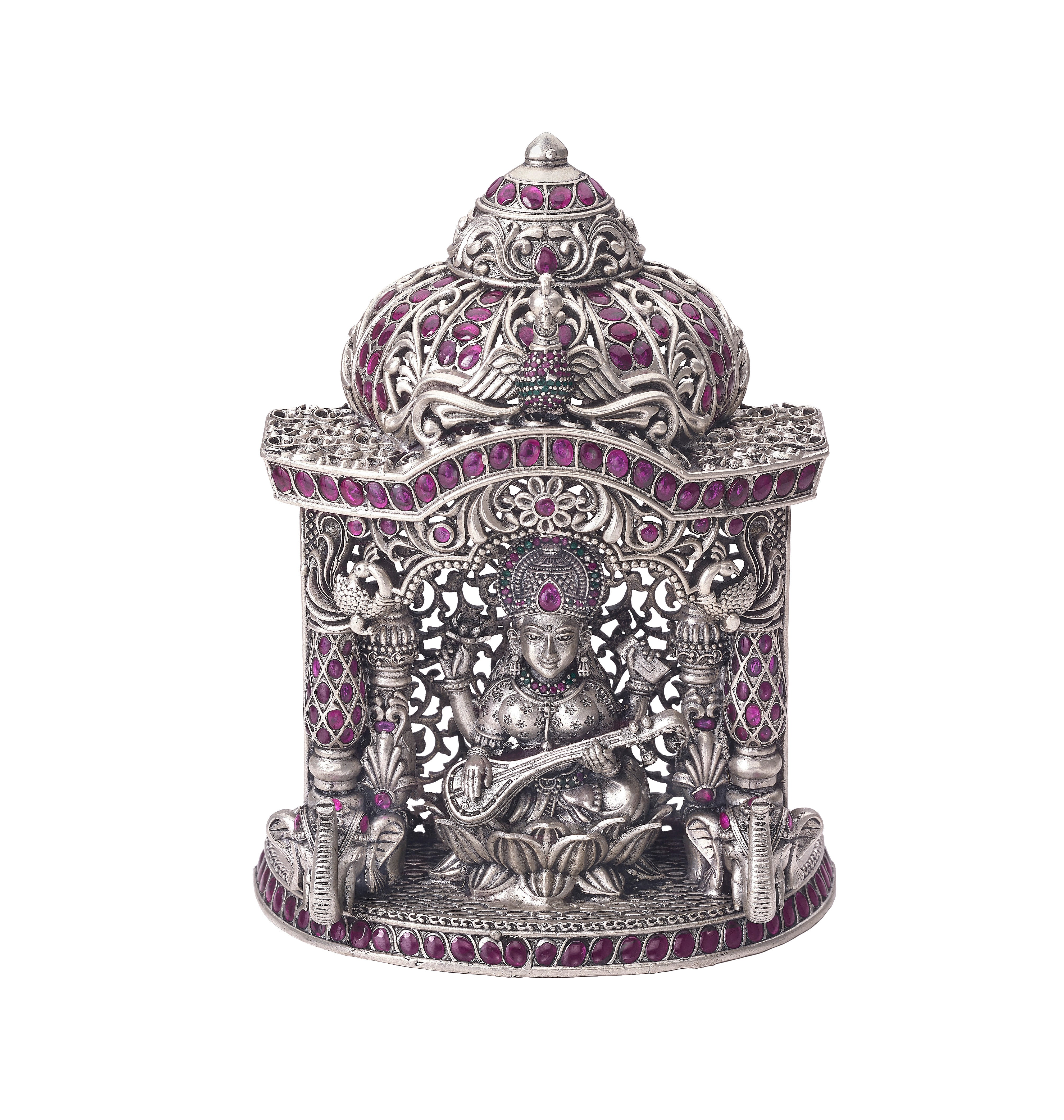 Sterling Silver Saraswati Statue