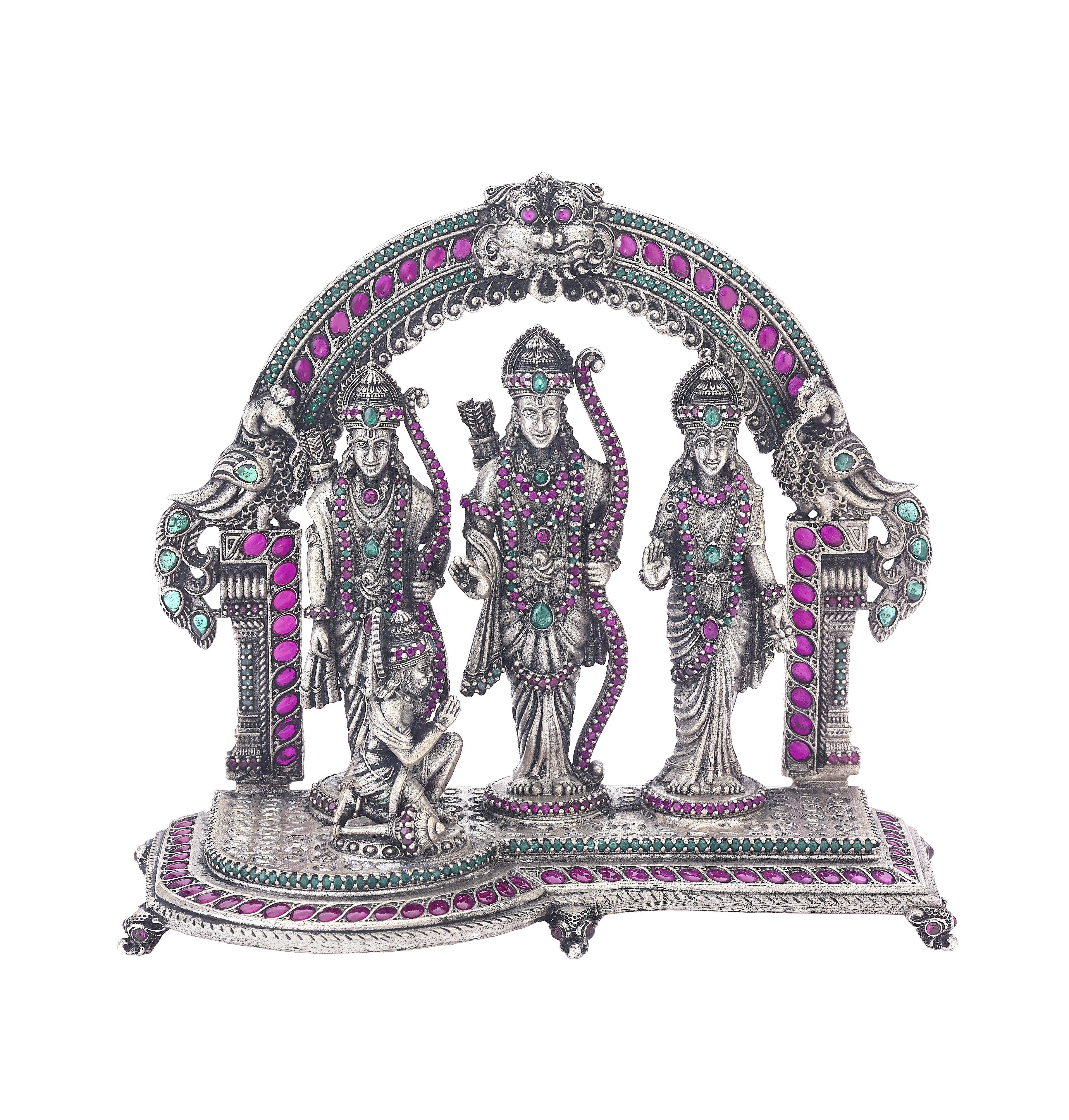 Decorative Silver Ram Darbar Idol Set