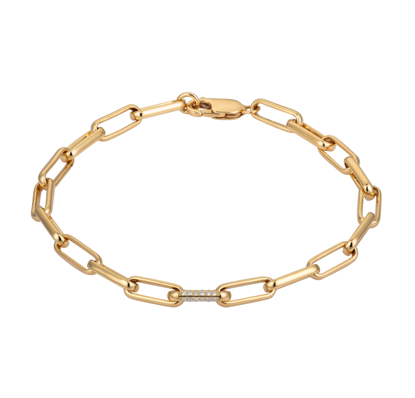 Devam Link Bracelet Single Diamond Link