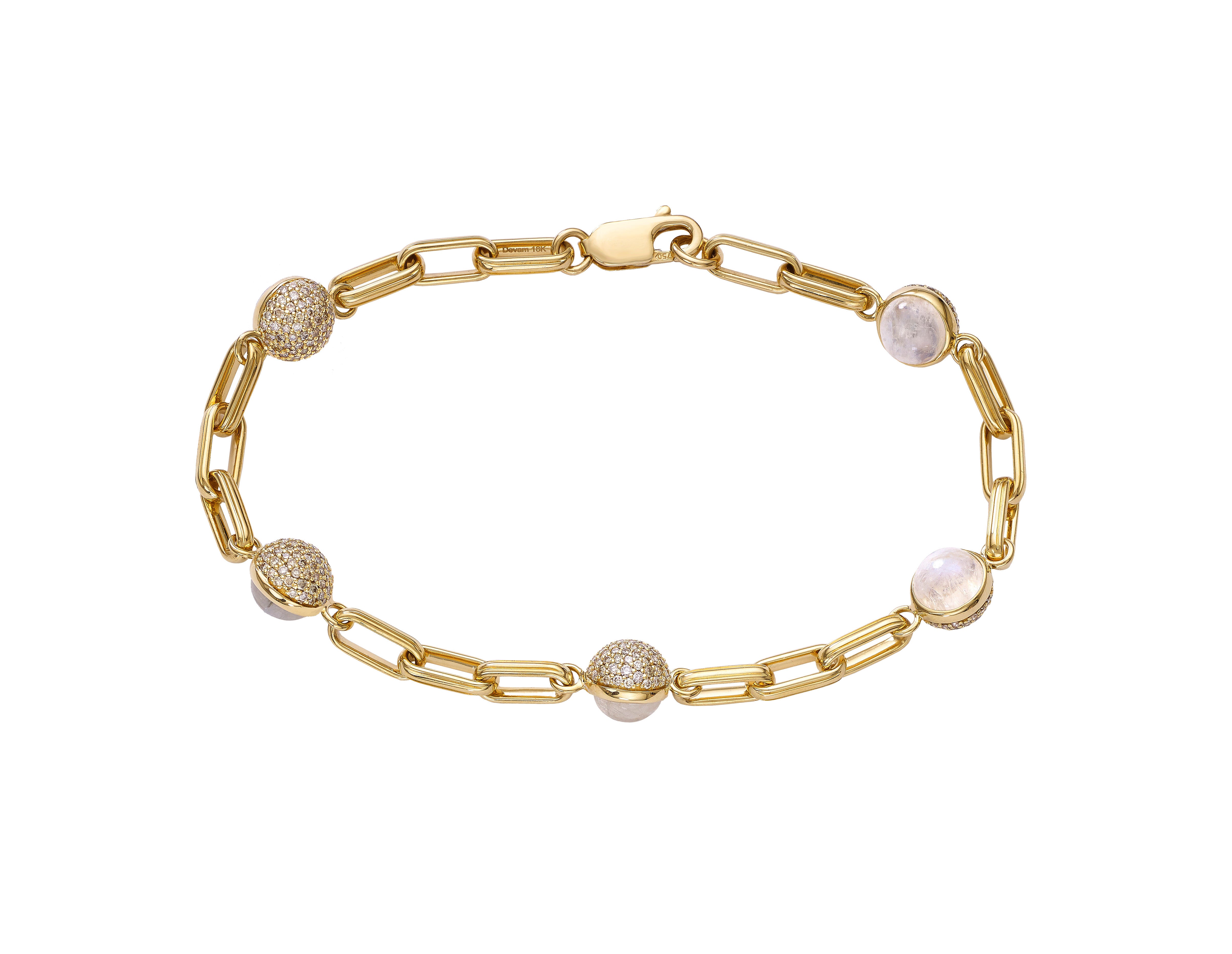 Devam Signature Link BEADS Bracelet Moonstone Diamonds