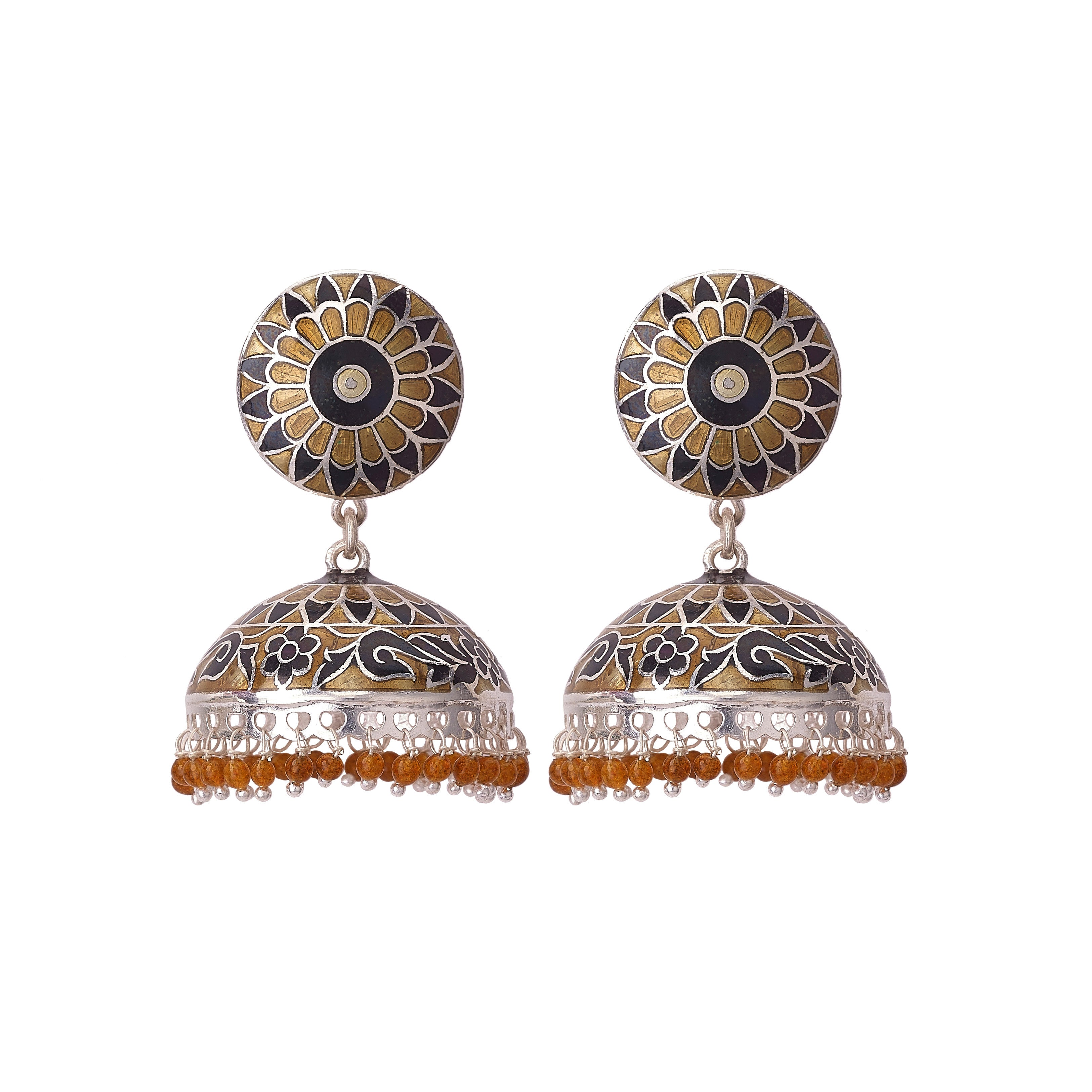 Enamel Sterling Silver Earrings
