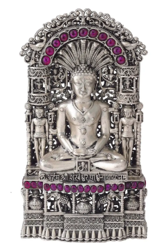 Intricately Carved Silver Idol of Lord Parshvanatha