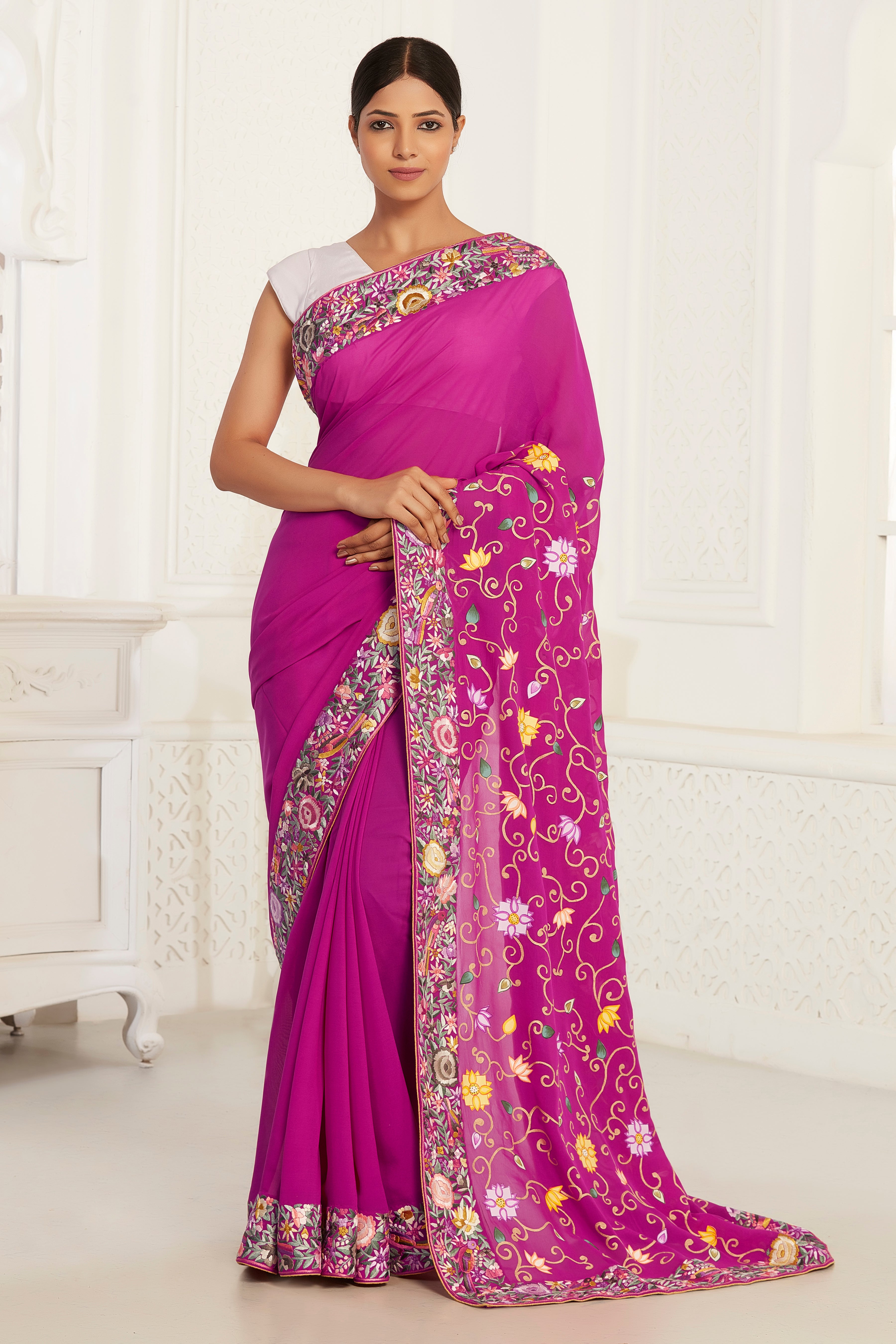 Magenta Silk Elegance