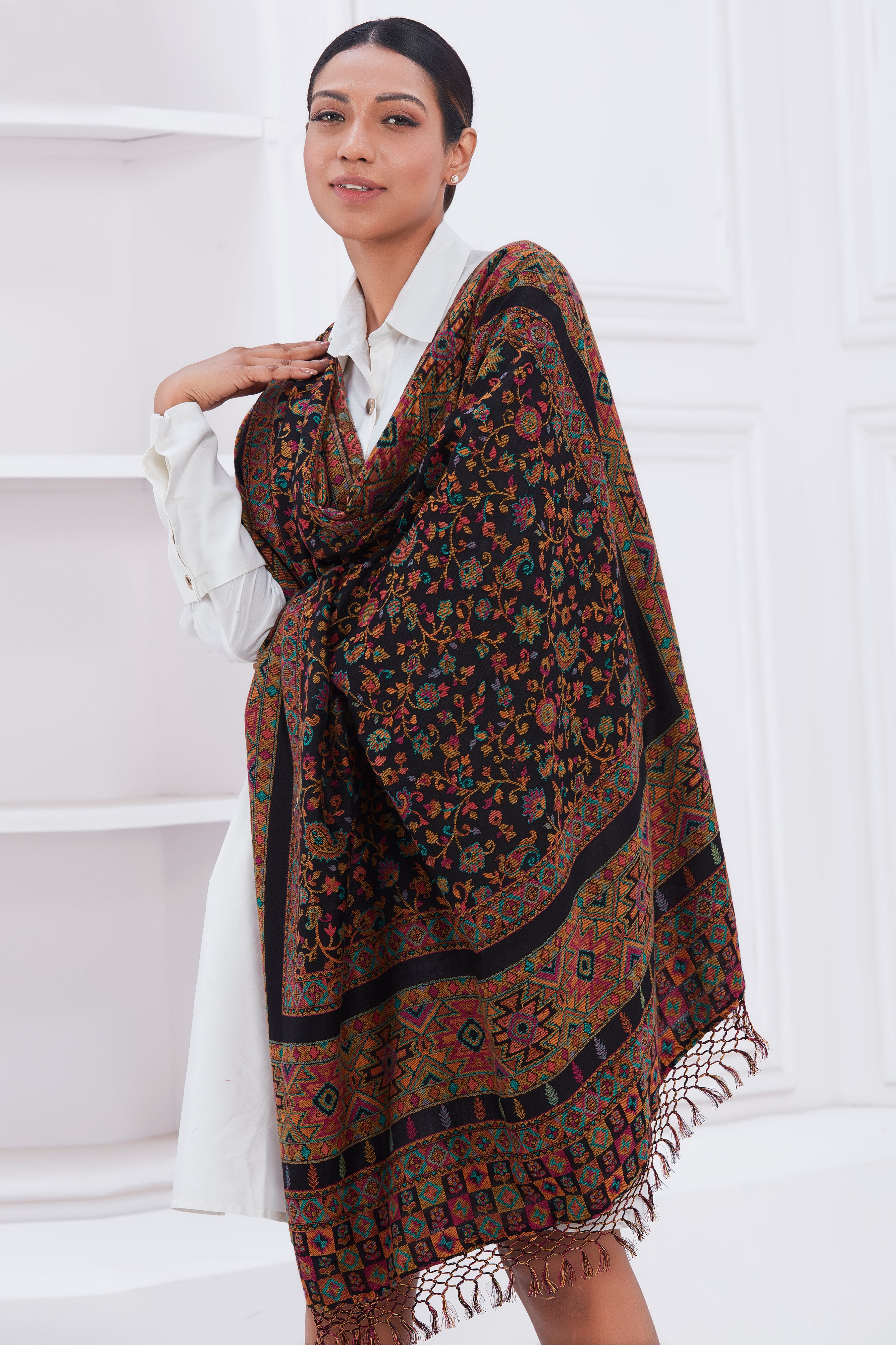Nocturnal Elegance Handcrafted Shawl Devam