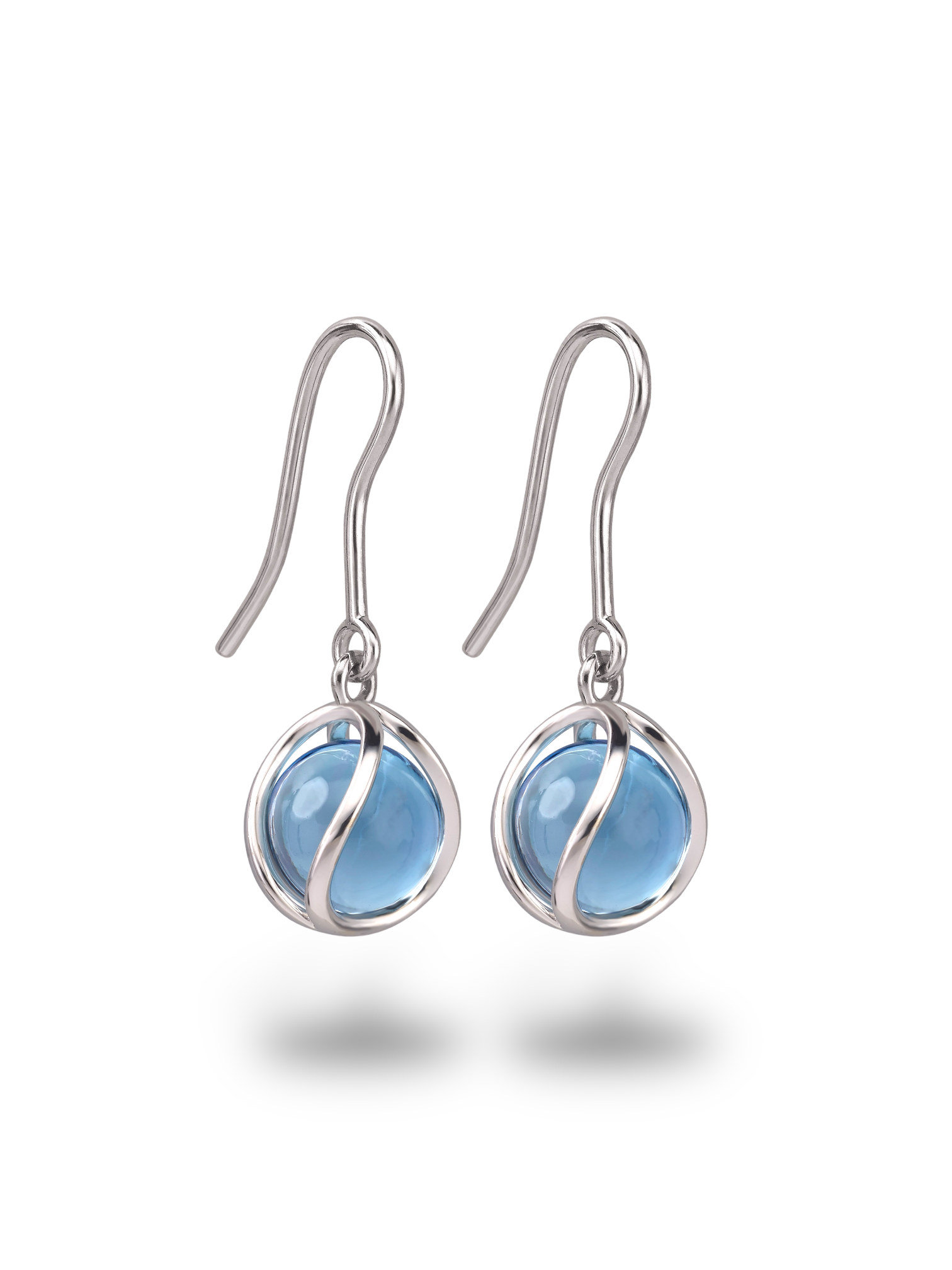 The Suspension Earrings - Swiss Blue Topaz Devam