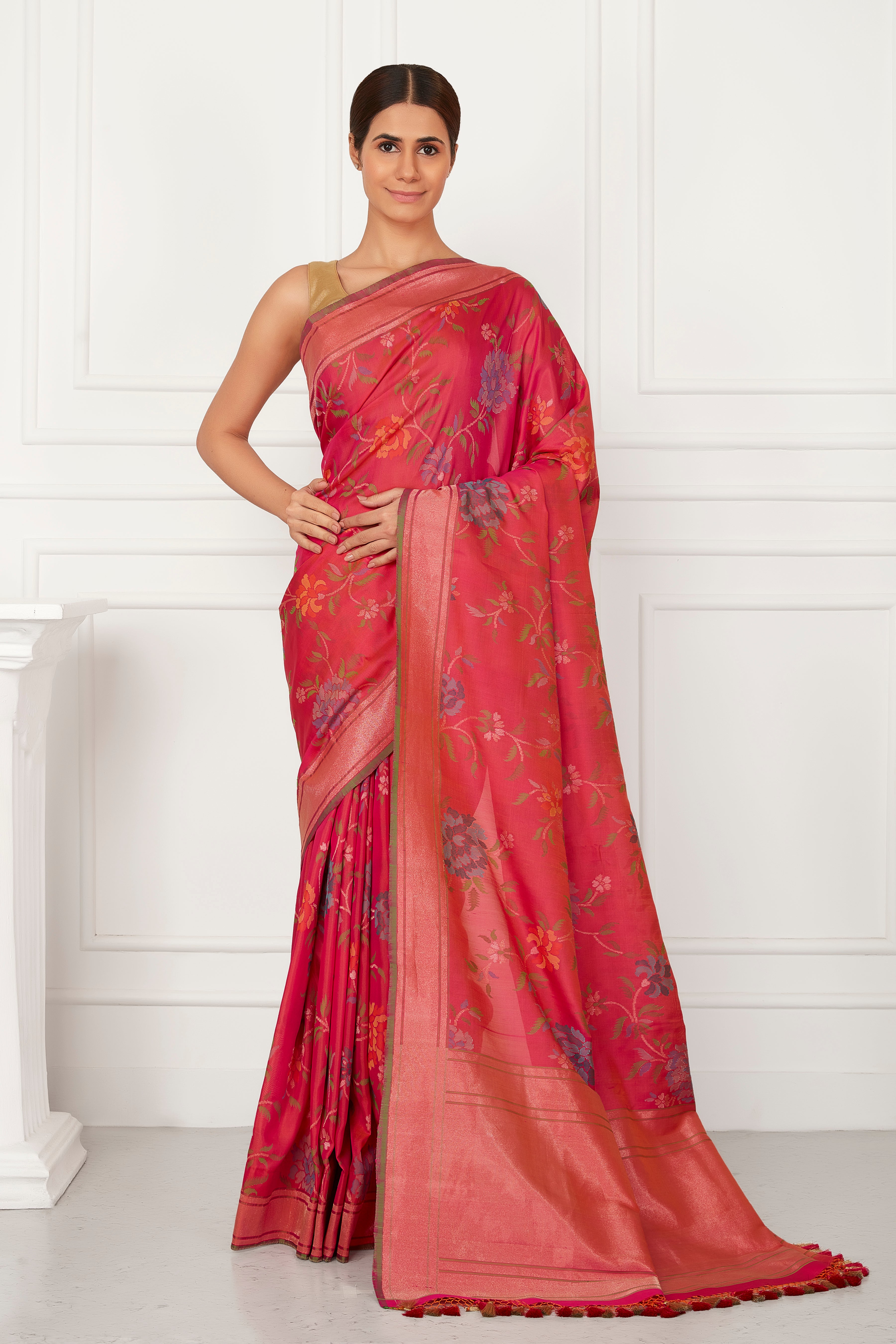 Pure Katan Silk Real Jari Handloom