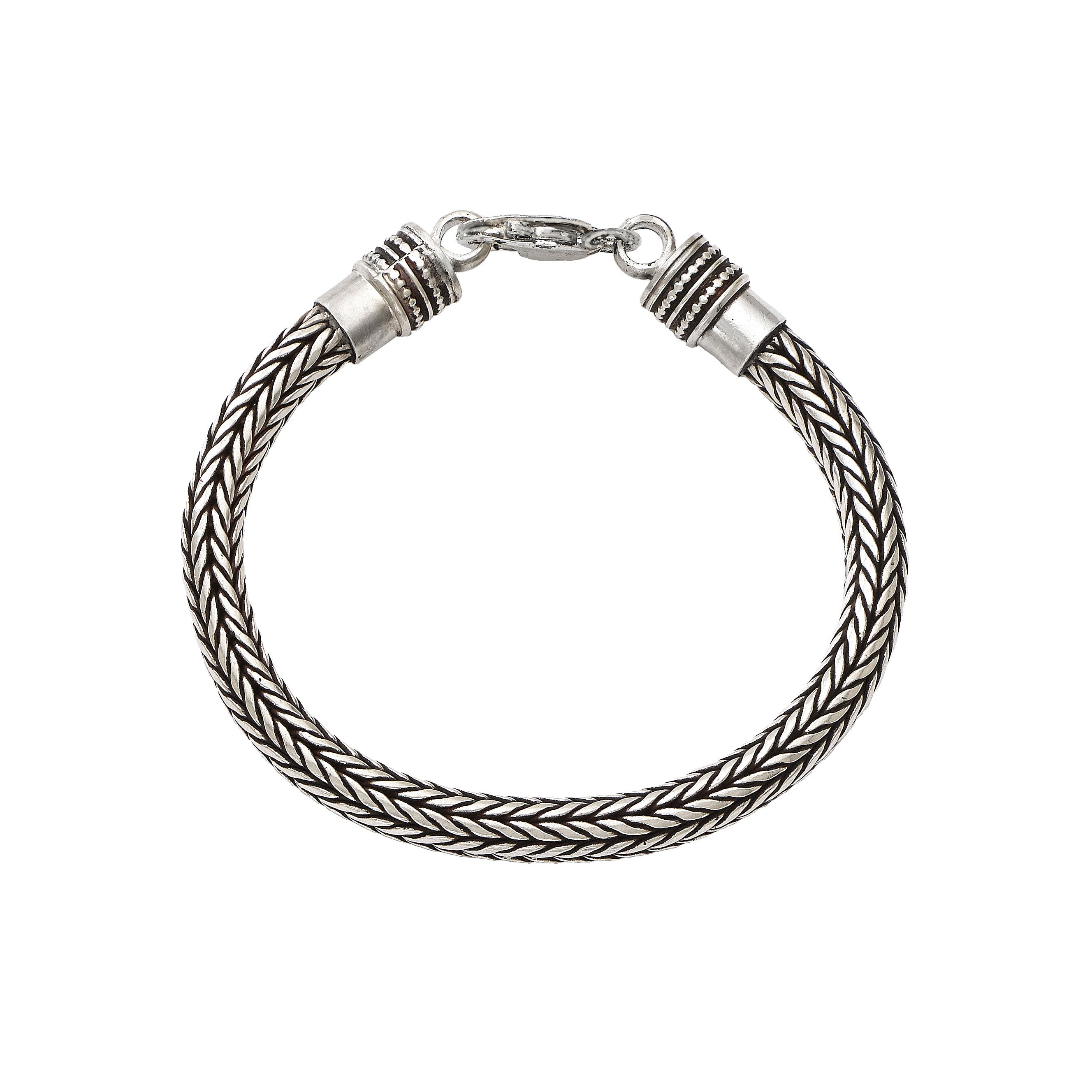 Rounded Silver Foxtail Chain Bracelet Devam