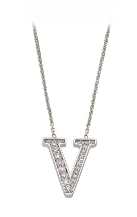 18k White Gold "V" Pendant Devam