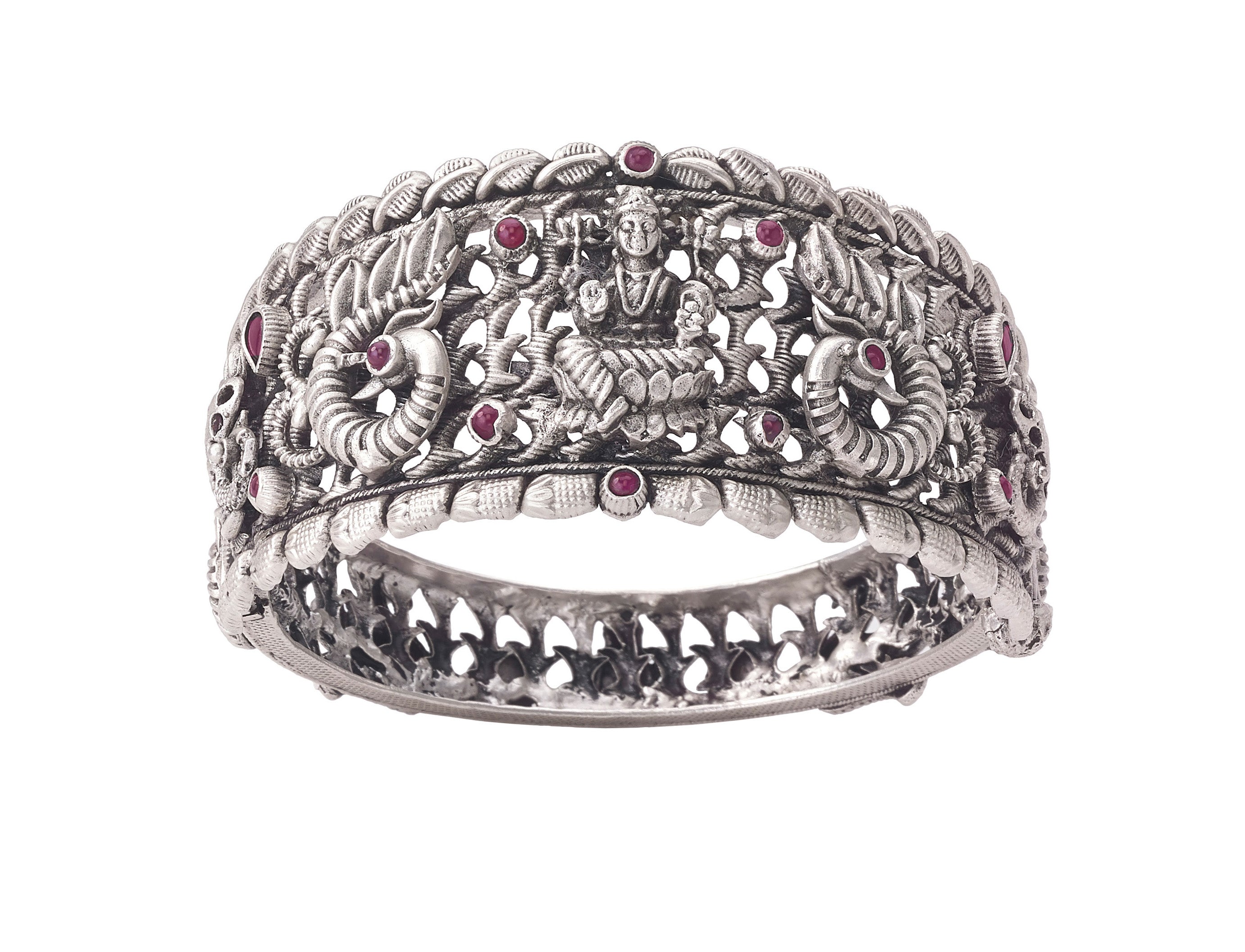 Silver Bangle with Peacock Motifs Devam
