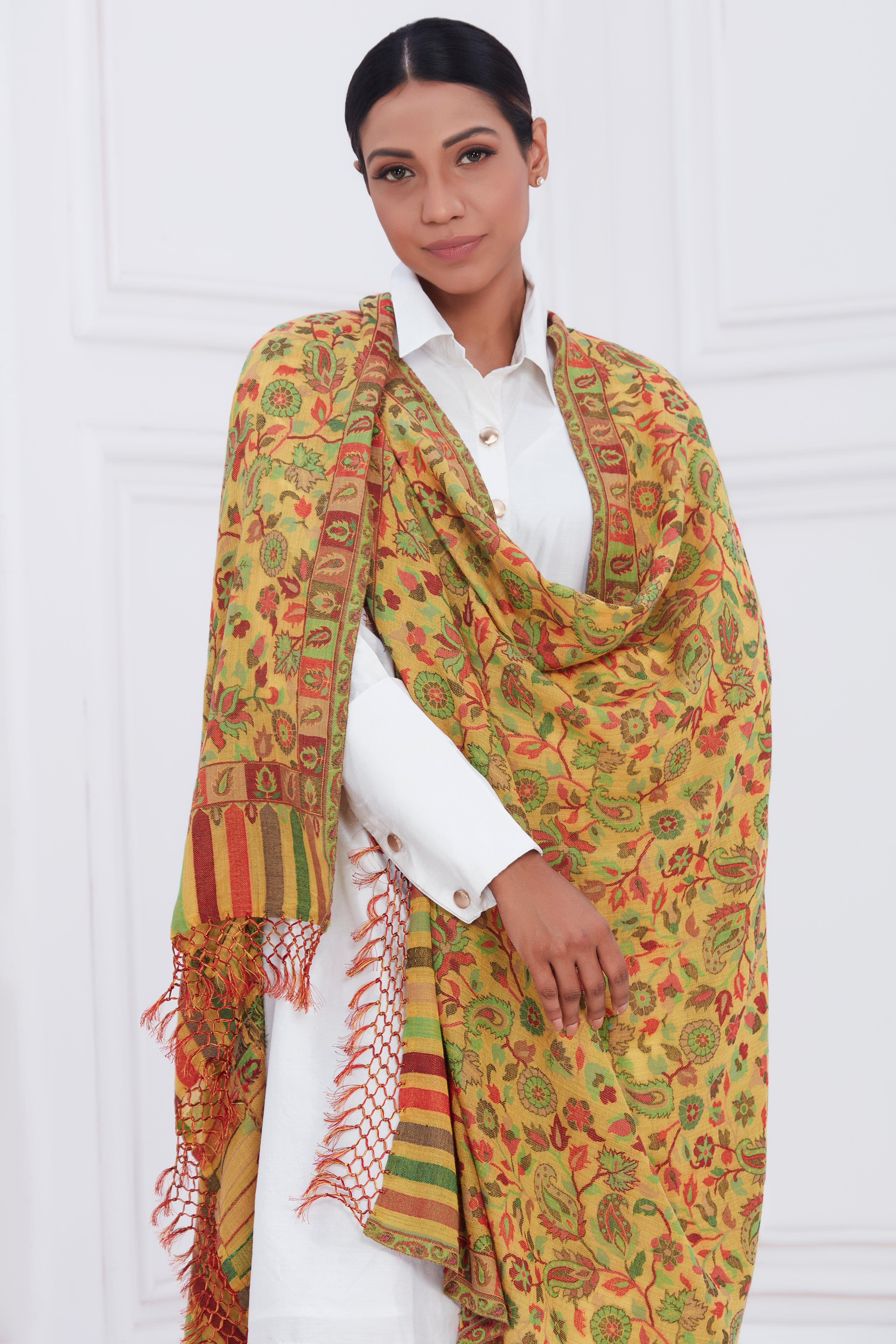 Sunlit Kaleidoscope Handwoven Shawl Devam