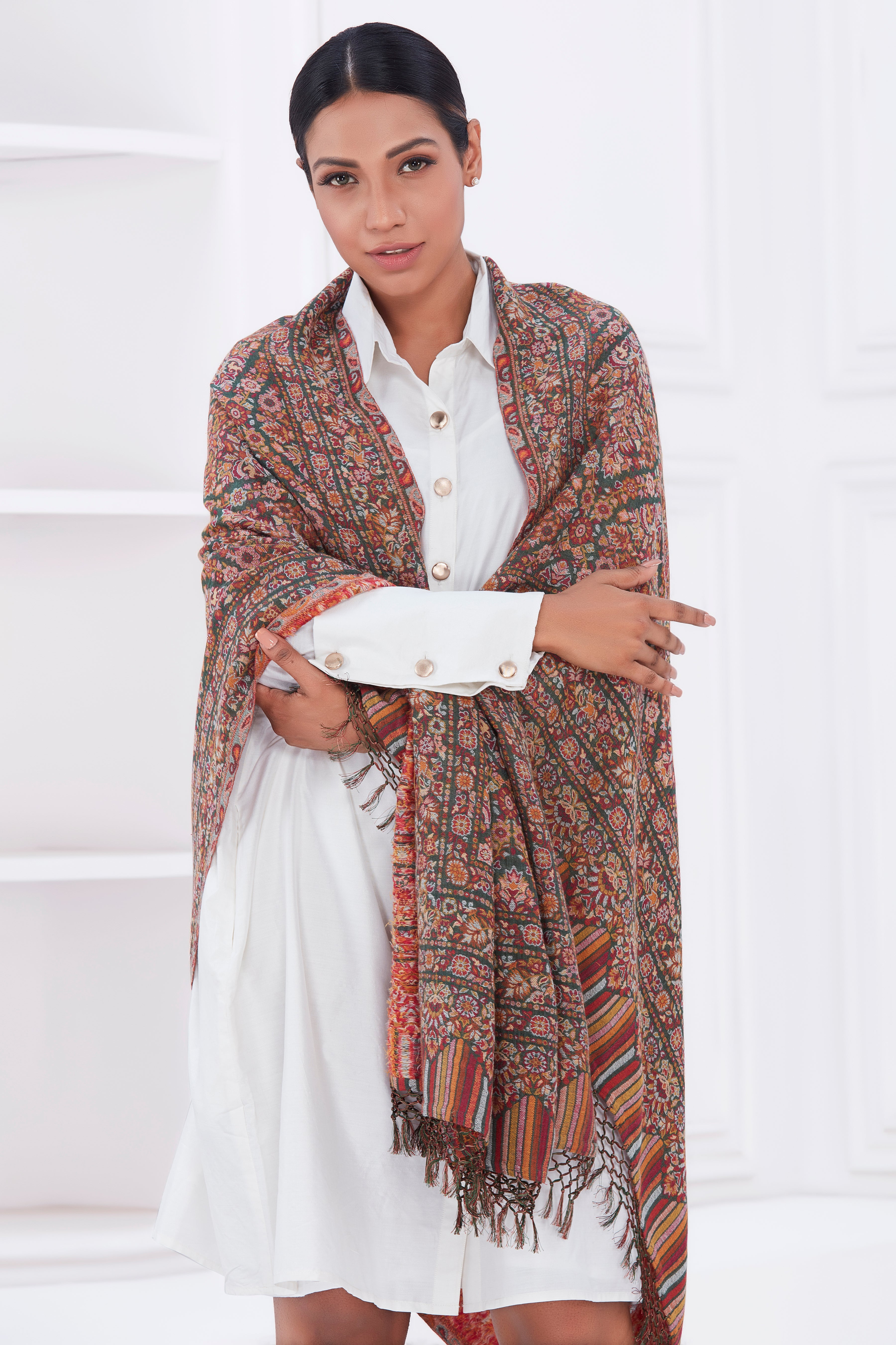 Tranquil Mosaic Handwoven Shawl Devam