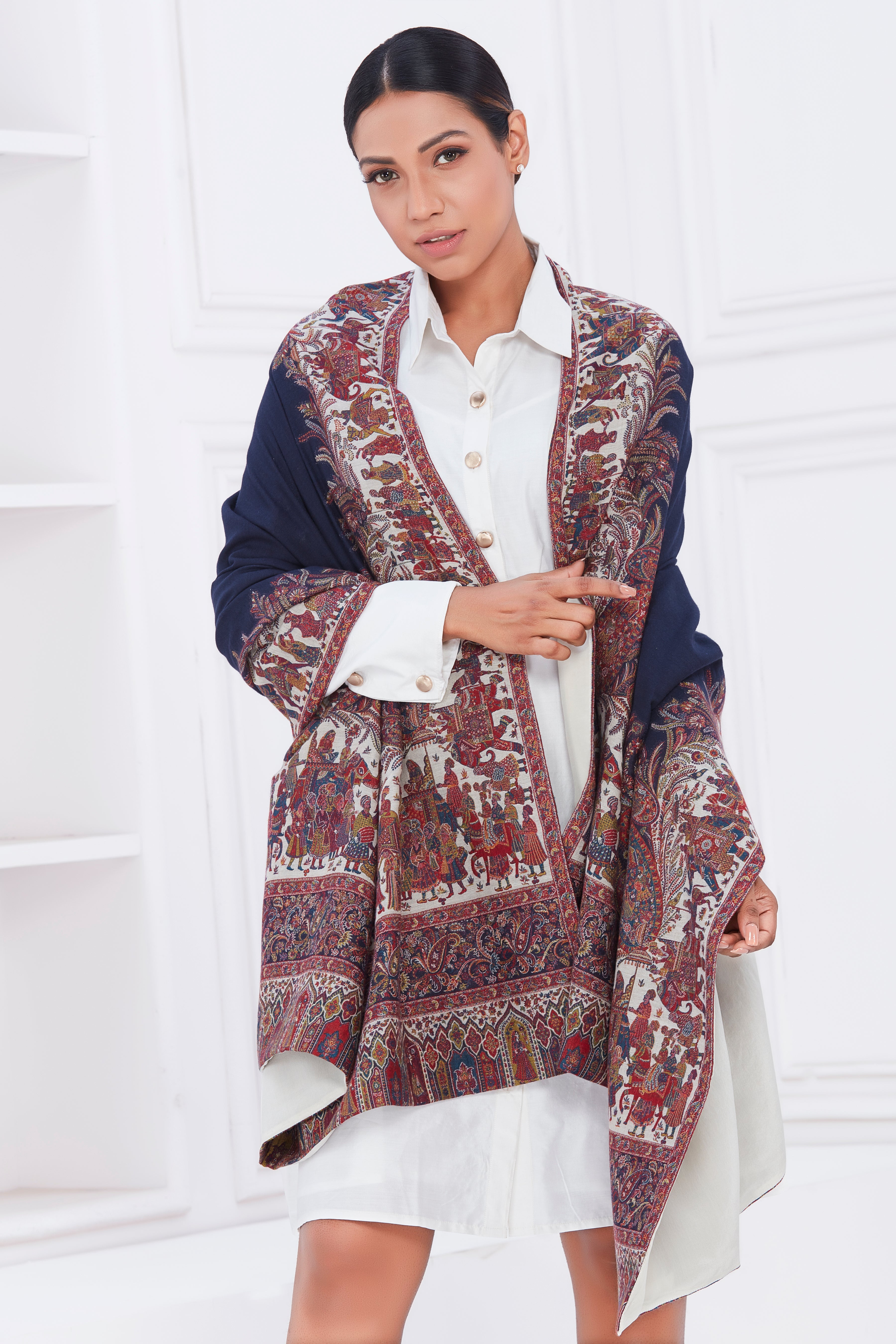 Twilight Tapestry Handwoven Shawl Devam