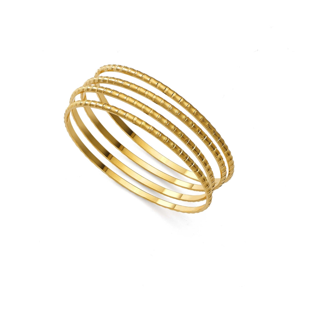 22k Yellow Gold Thin Fluted Bangle Bracelets Devam