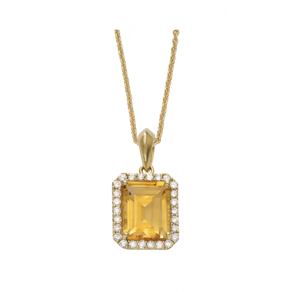 Citrine Candy Pendant Emerald Cut