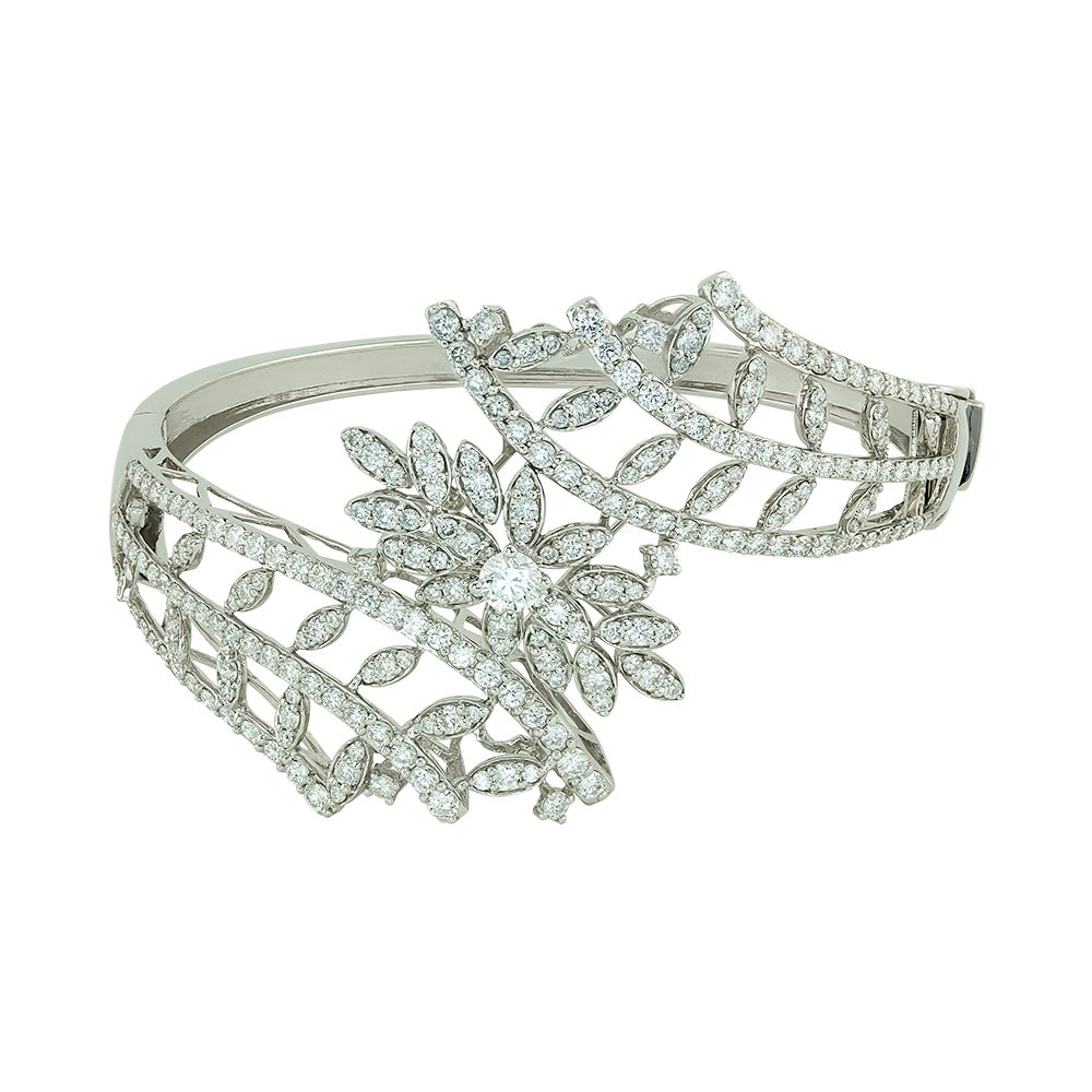 Diamond Wreath Gold Bangle Devam