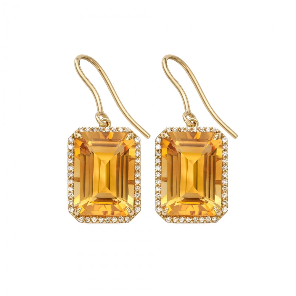 Emerald Cut Citrine Candy Earrings Devam