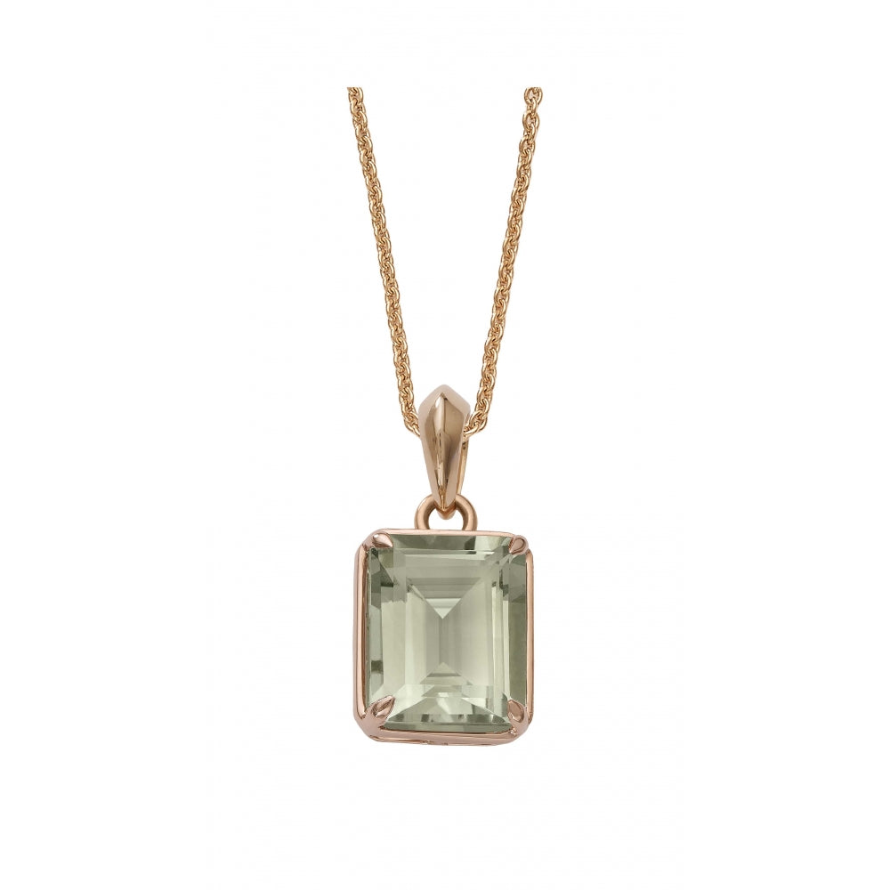 Green Amethyst Candy Pendant Emerald Cut Devam