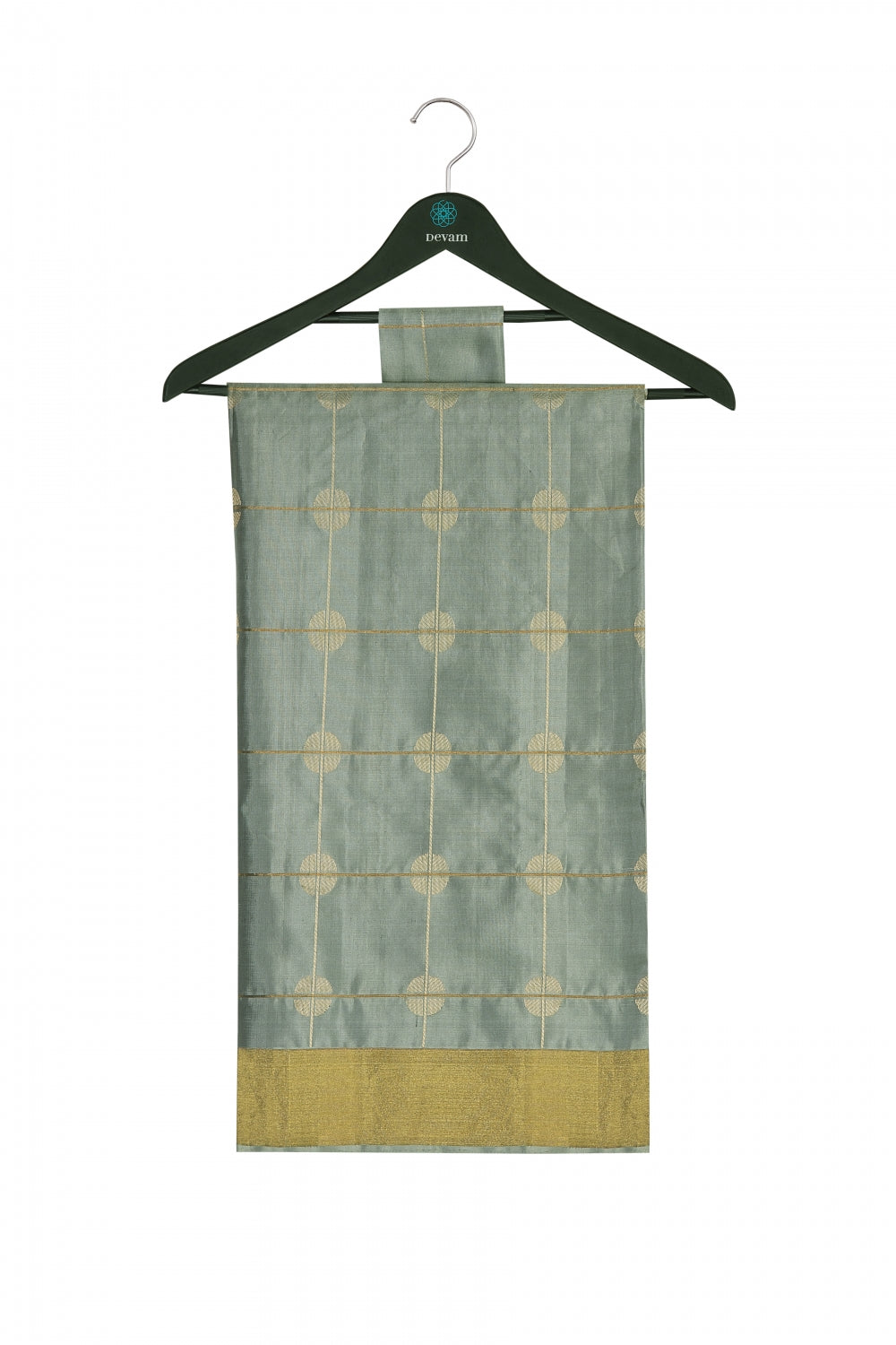Mint Green Silk Banarasi Saree Devam