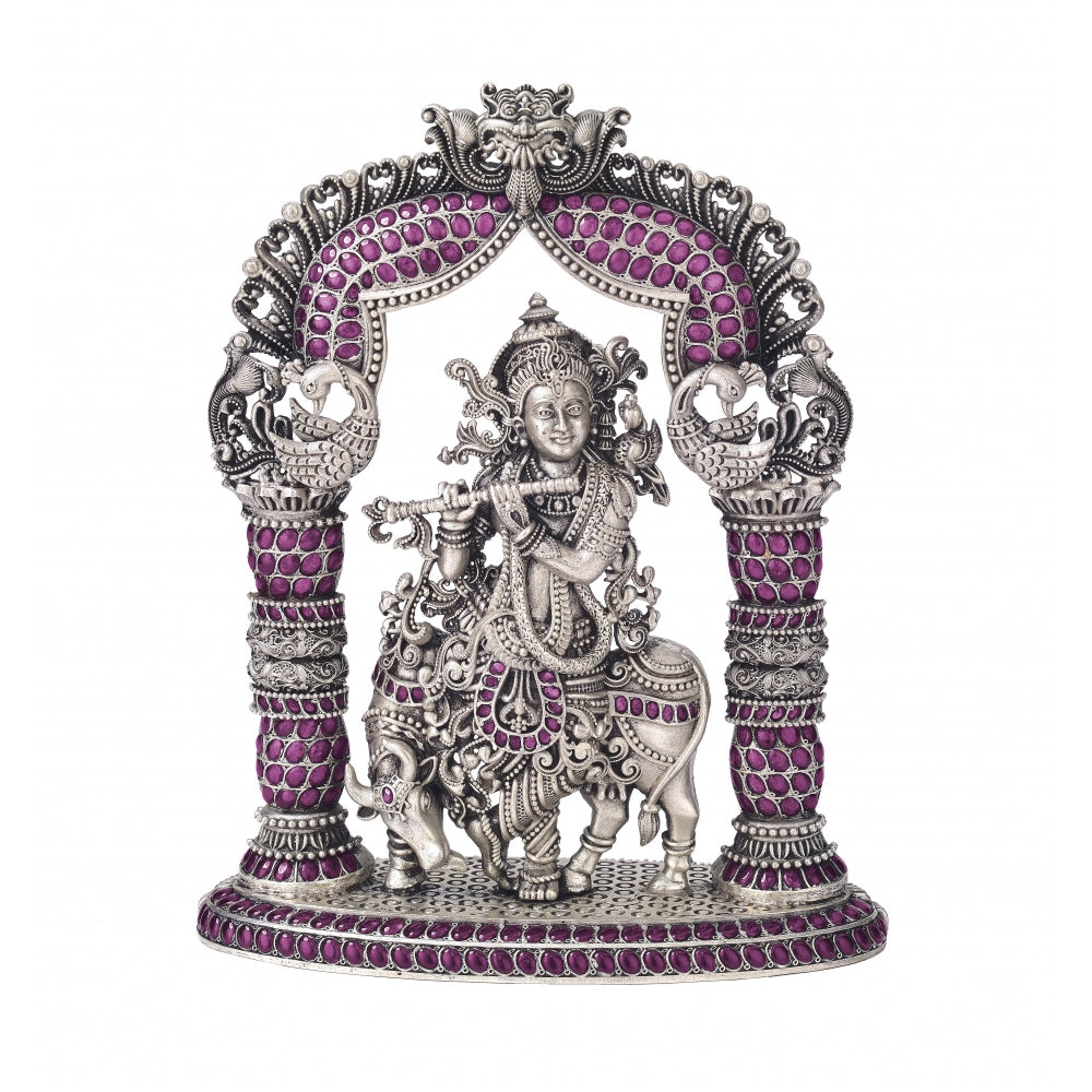 Silver Krishna Statue Devam