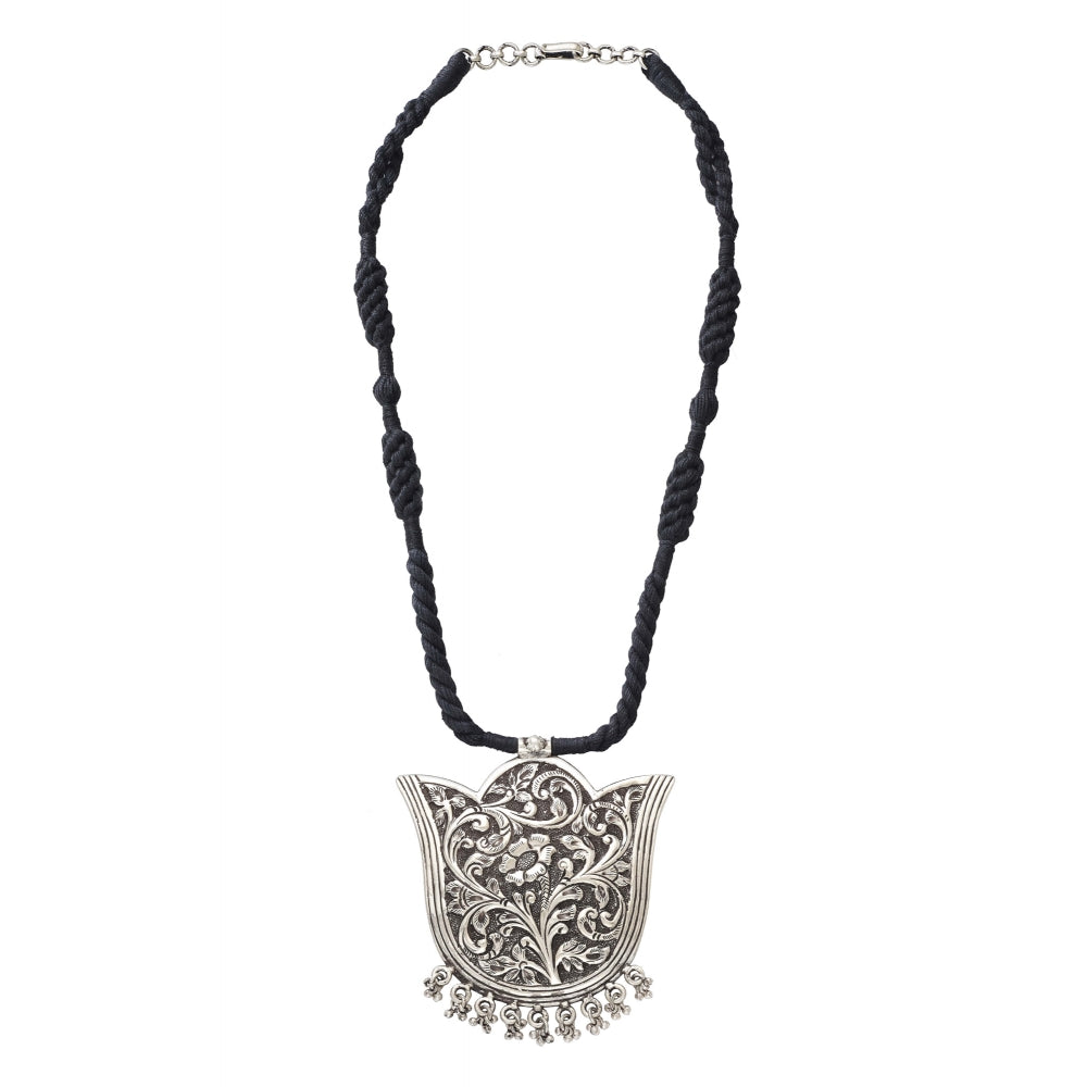 Sterling Silver Floral Pendant Necklace Devam