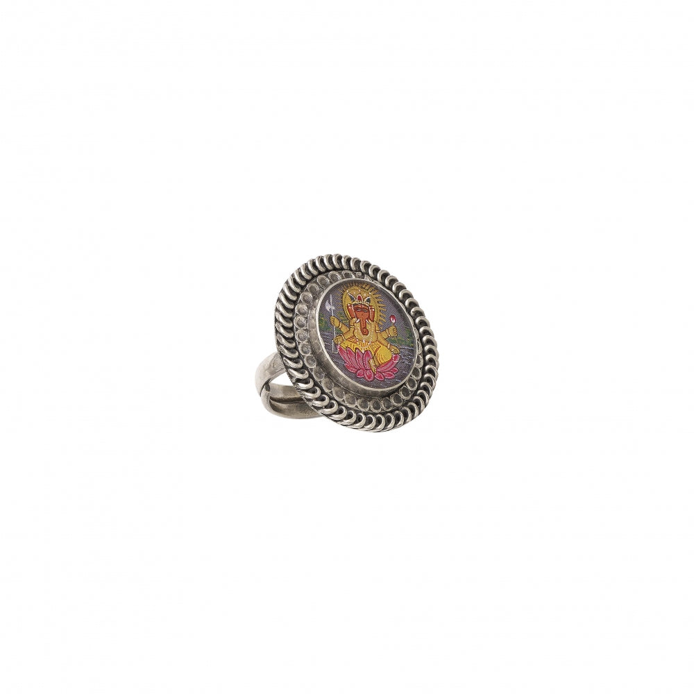 Sterling Silver Ganesha Ring Devam