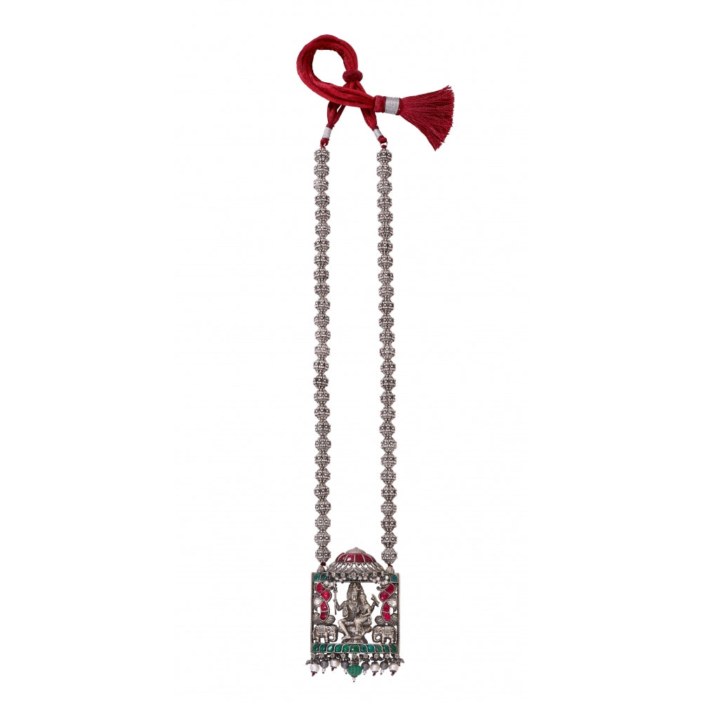 Sterling Silver Necklace With Colored Stones Devam