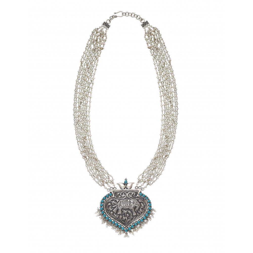 Sterling Silver Necklace with Elephant Motif Devam