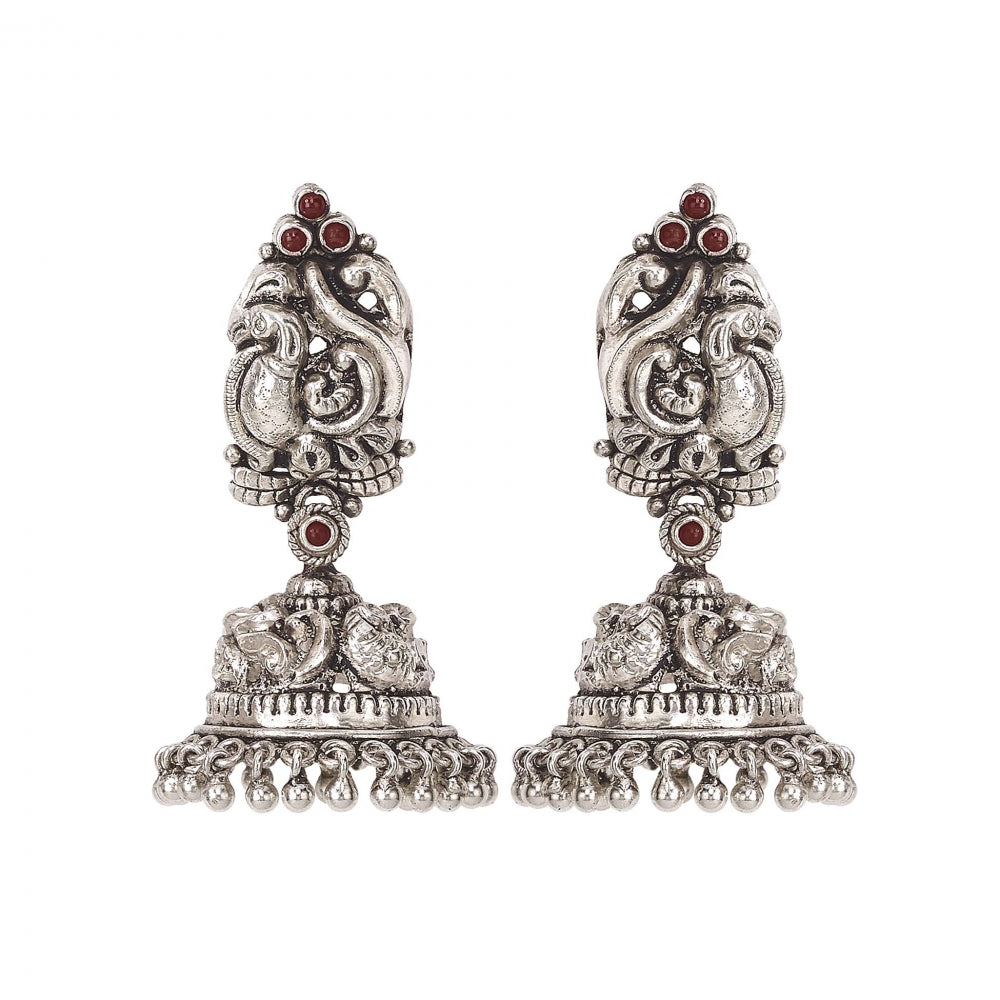 Sterling Silver Peacock Jhumka Earrings Devam