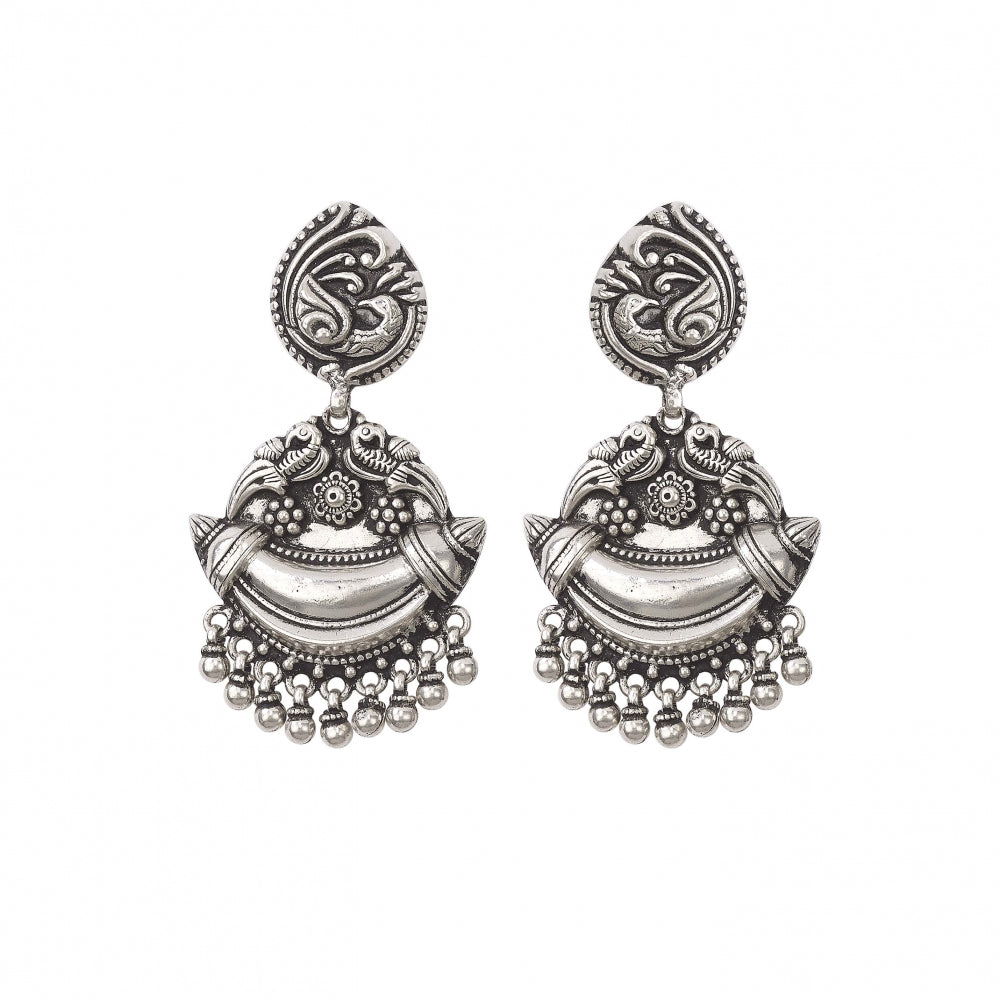 Sterling Silver Peacock Motif Earrings Devam
