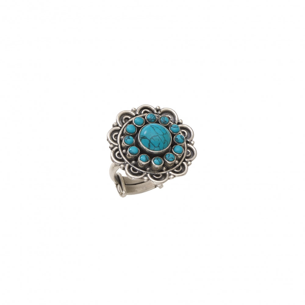 Sterling Silver Ring with Blue Color Devam