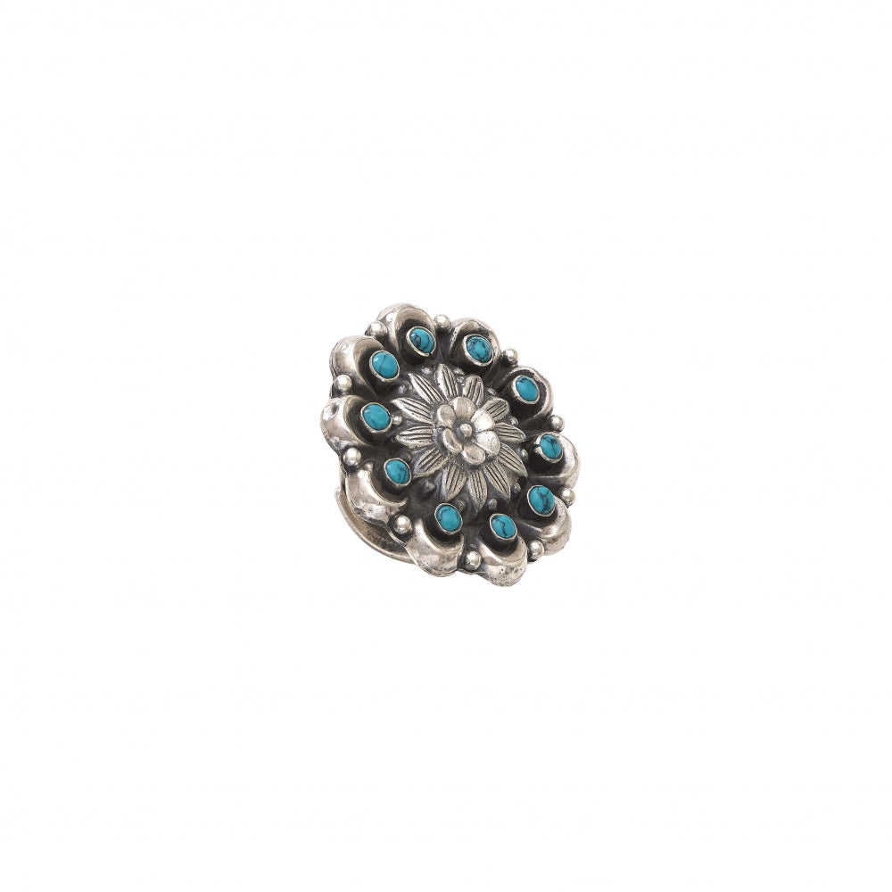 Sterling Silver Ring with Several Stones Devam