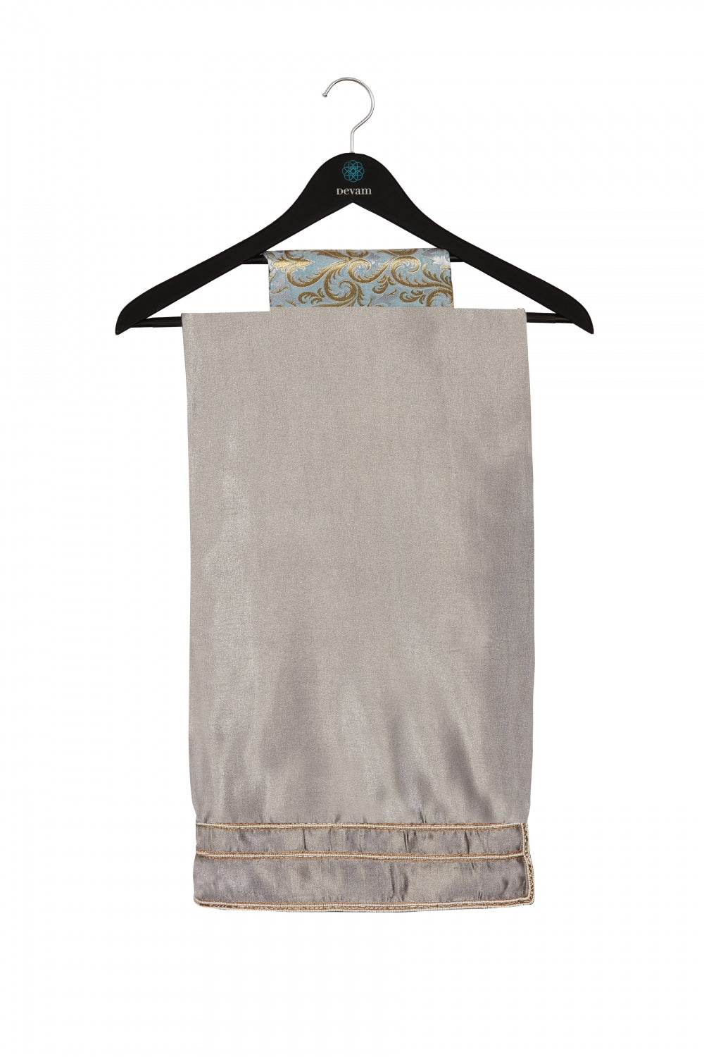 Stormy Grey Hand Embroidered Saree Devam