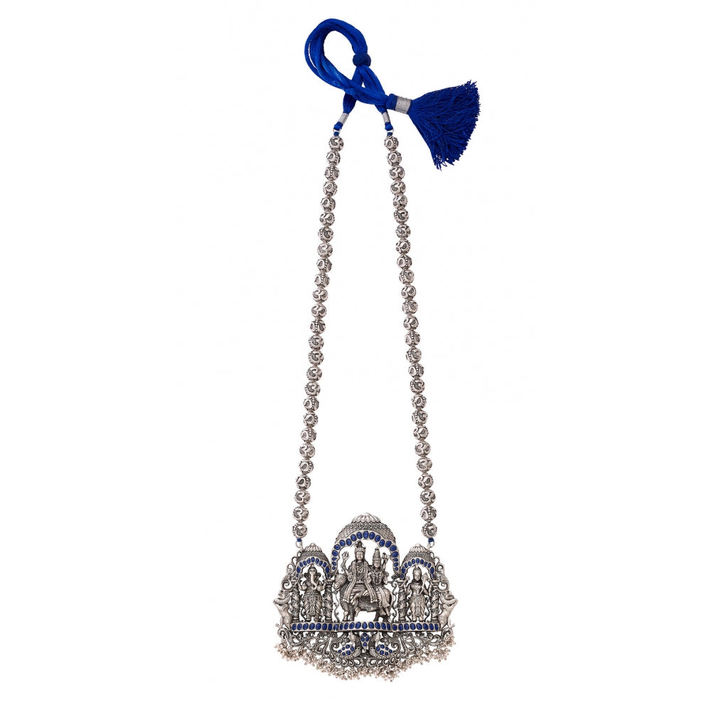 Sterling Silver Necklace With Blue Stones Devam