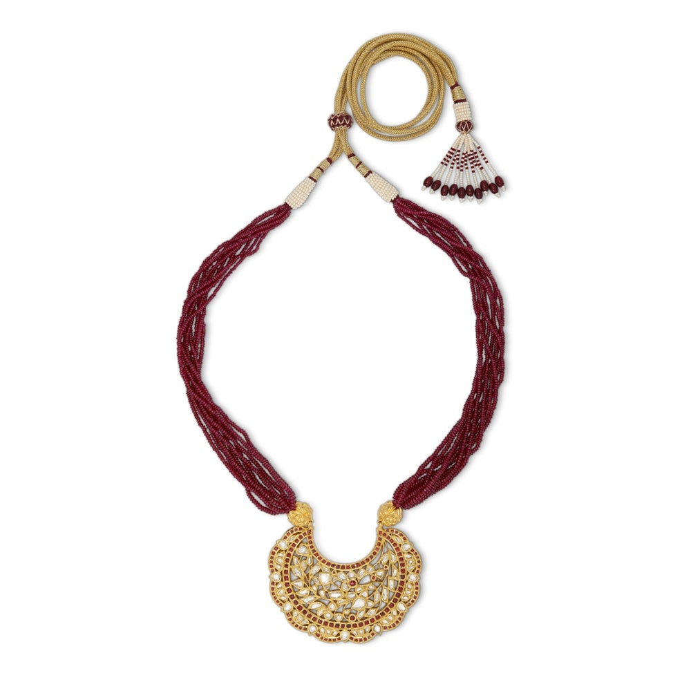 Crescent Wreath Pendant Necklace Set Devam