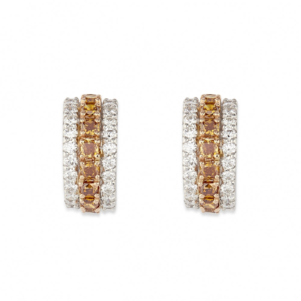 Cognac Diamond Crescent Earrings Devam