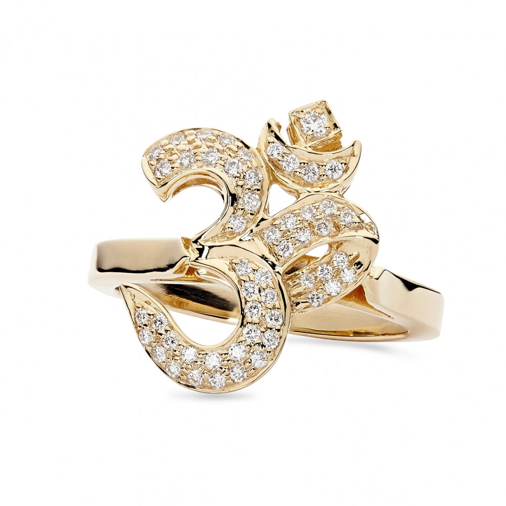 18k Yellow Gold "Om" Ring Devam