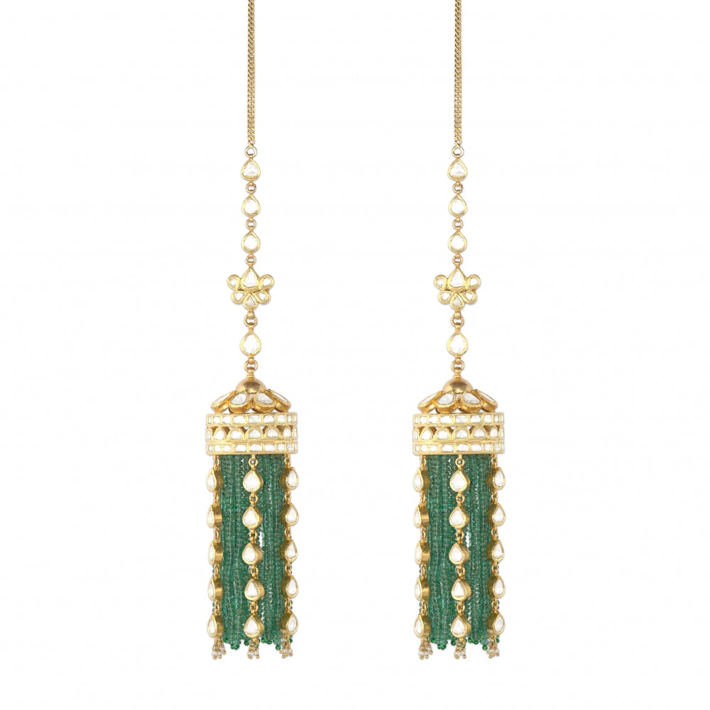 Emerald Dangle Palace Jhumka Earrings Devam