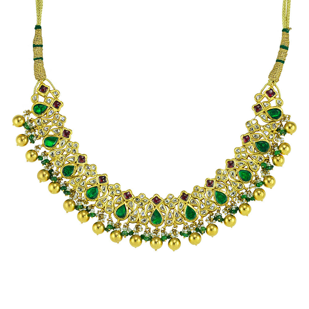 Dancing Emerald Indian Necklace Set Devam